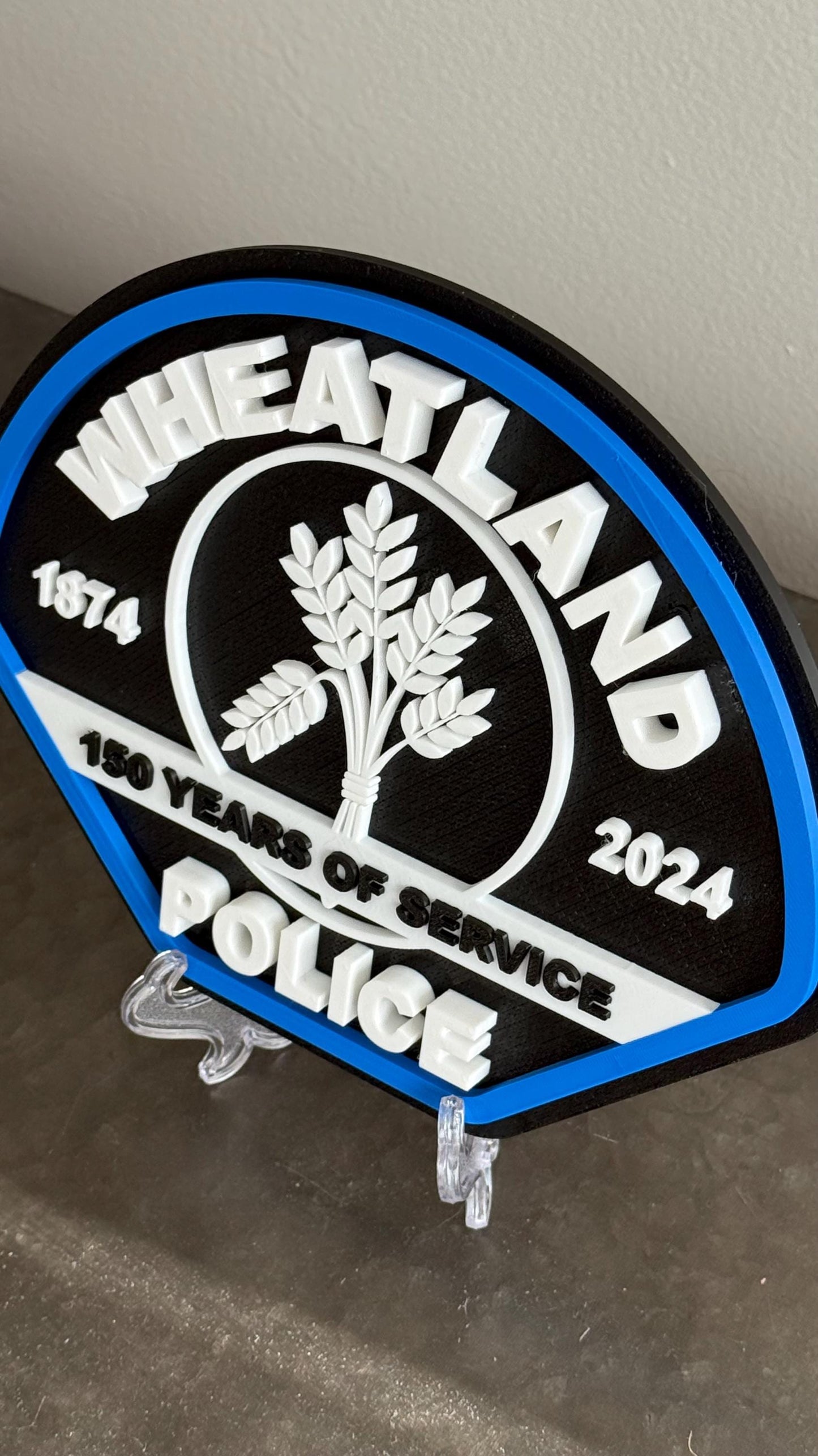 Wheatland Police Department Plaque: 3D Embossed First Responder Art California