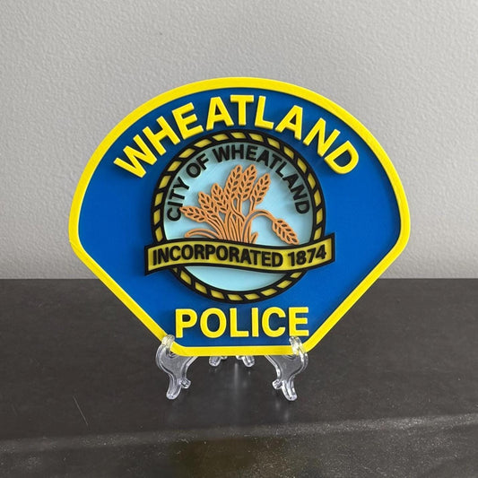 Wheatland Police Department Plaque: 3D Embossed First Responder Art California