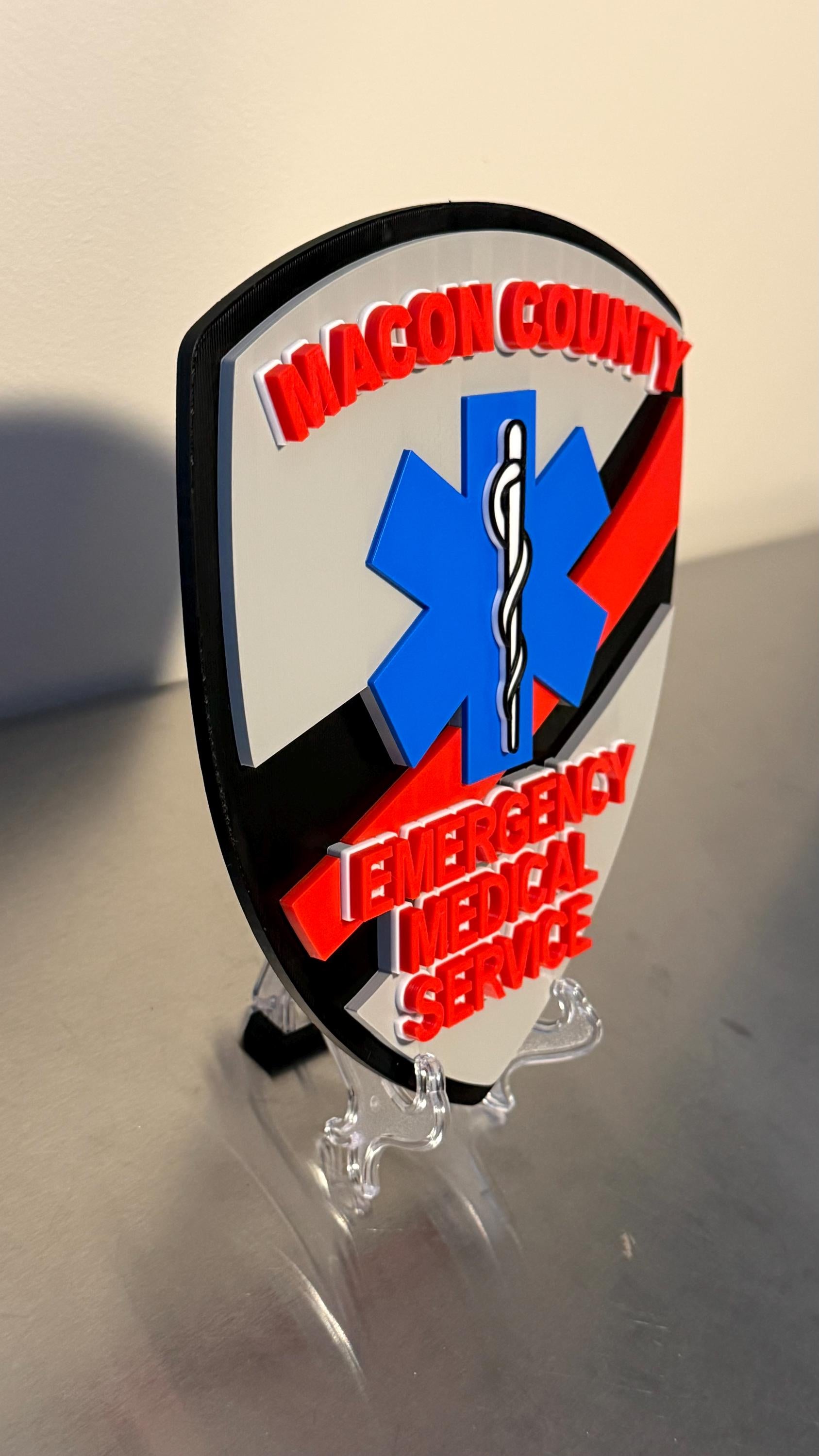 Macon County EMS 3D Plaque – First Responder Wall Decor Florida