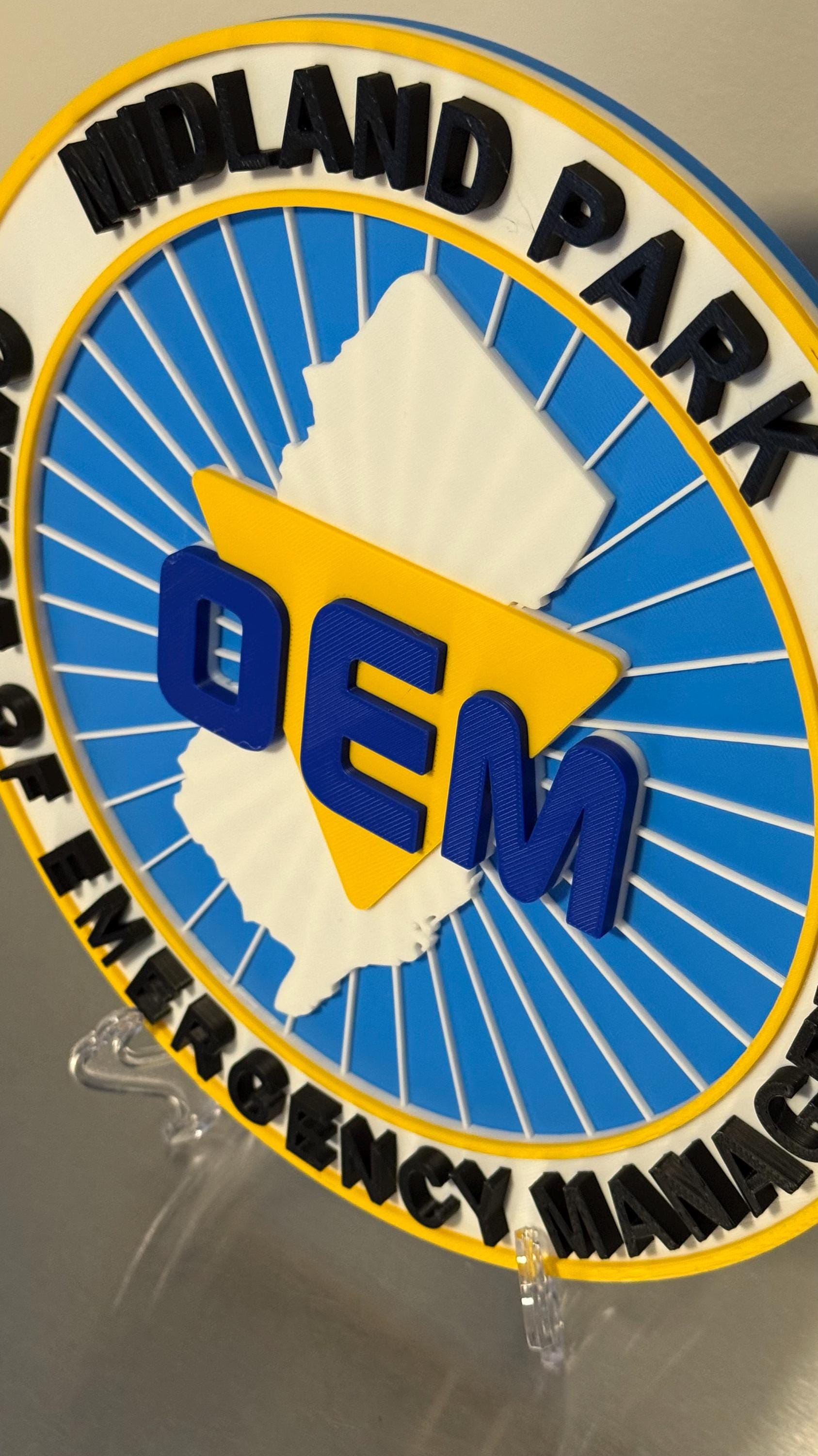 Customizable New Jersey OEM 3D Display Plaque Emergency Management NJ New Jersey
