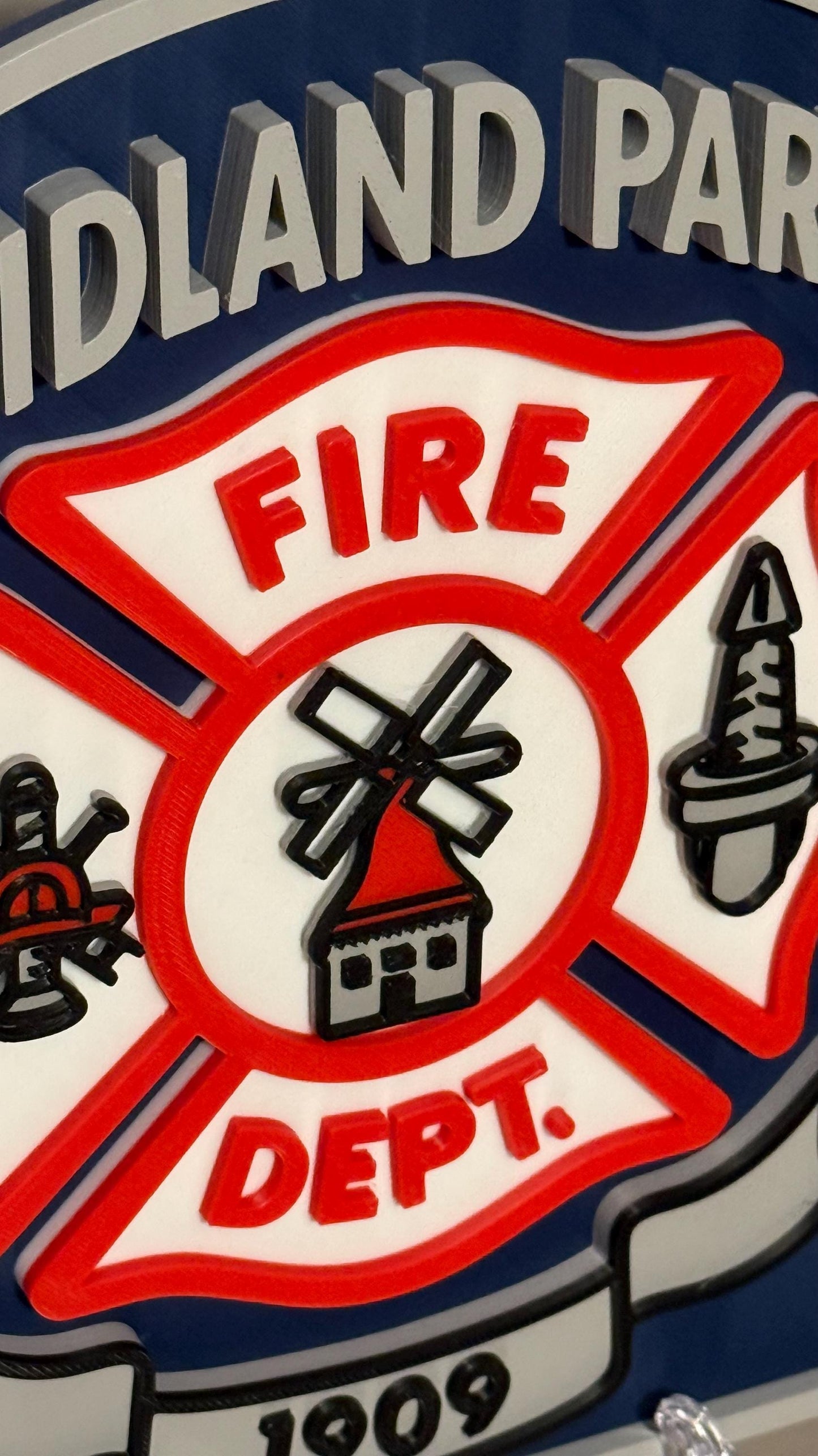 Midland Park Fire Department 3D Plaque: First Responder Wall Art NJ New Jersey