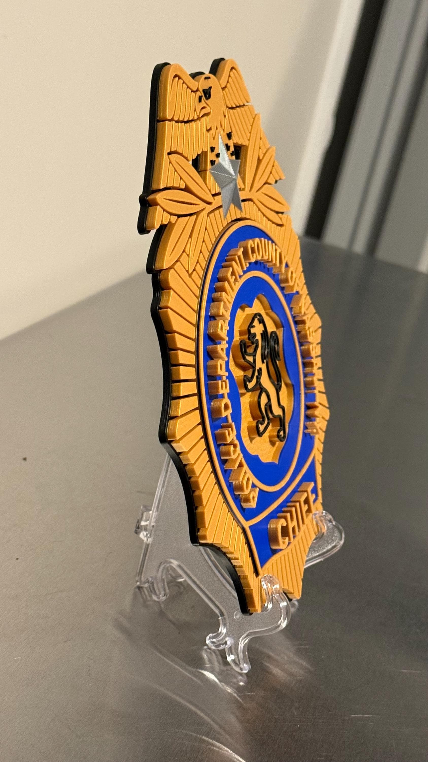 Nassau County Police Chief Shield 3D Display Plaque NY Police Gift New York