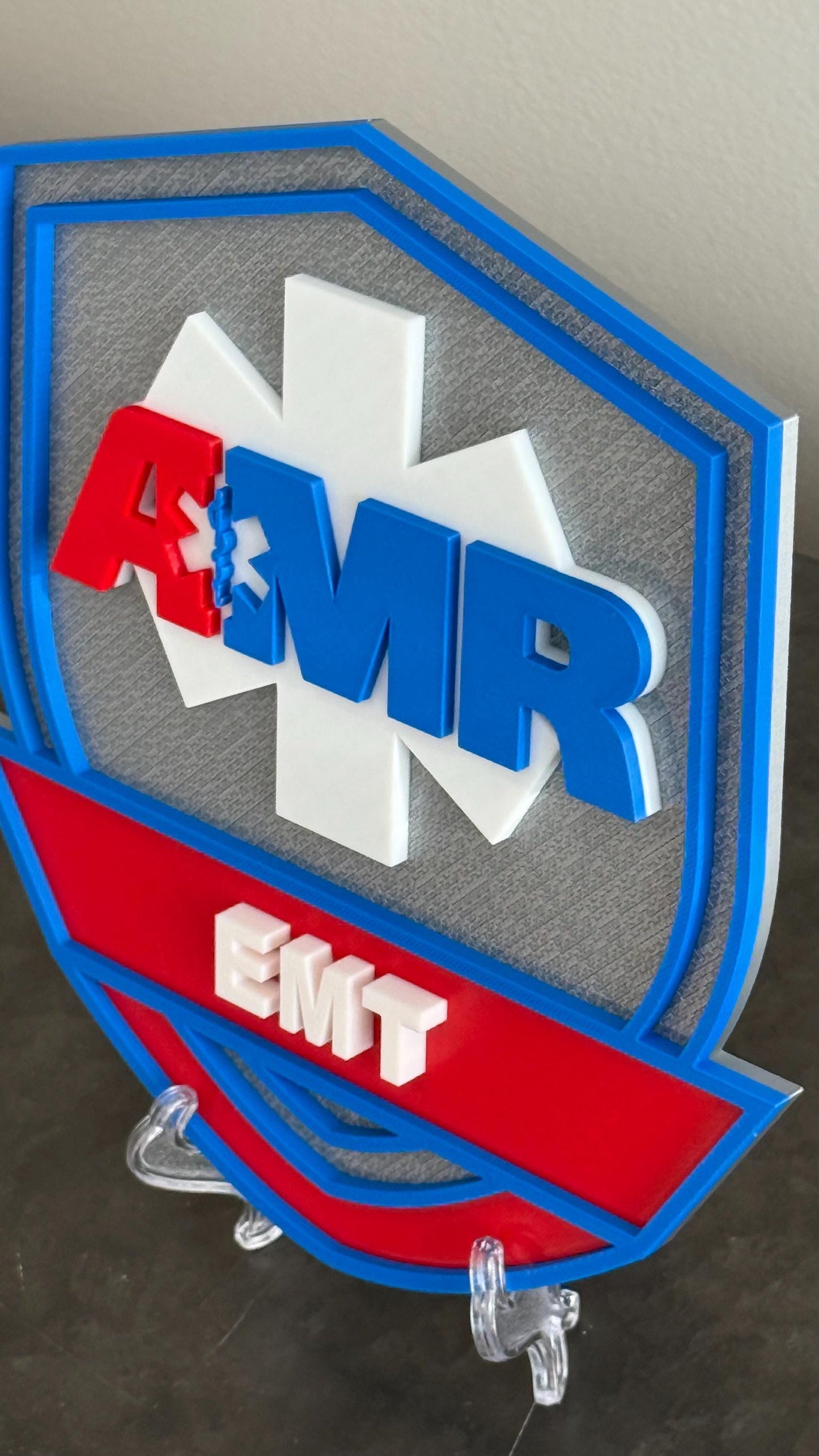 AMR EMT/Paramedic 3D Display Plaque - First Responder Wall Art