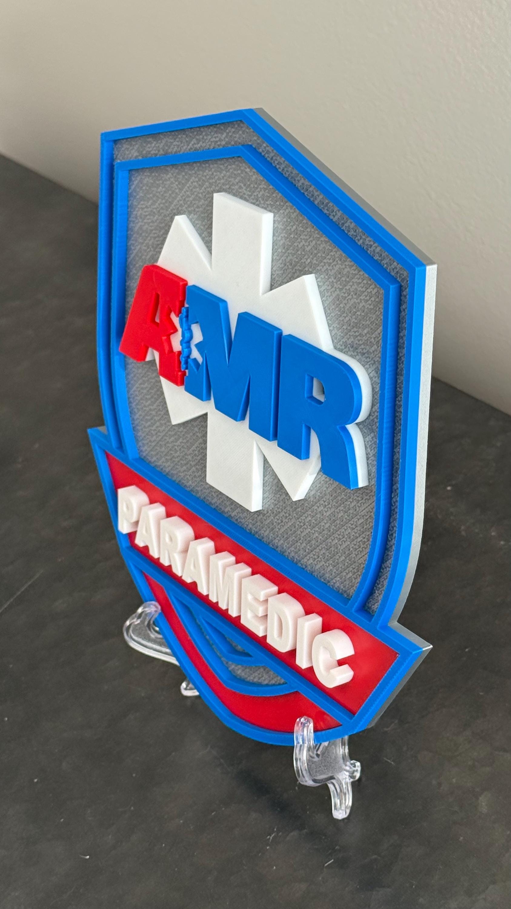 AMR EMT/Paramedic 3D Display Plaque - First Responder Wall Art