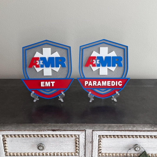 AMR EMT/Paramedic 3D Display Plaque - First Responder Wall Art