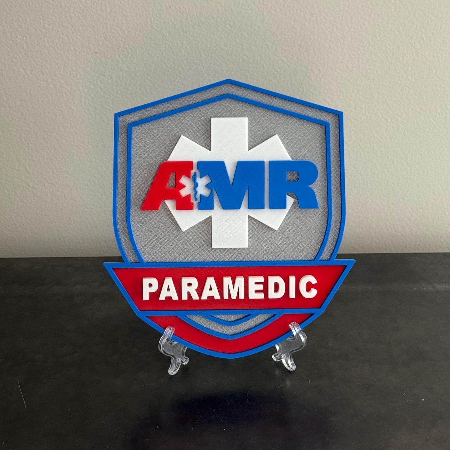 AMR EMT/Paramedic 3D Display Plaque - First Responder Wall Art