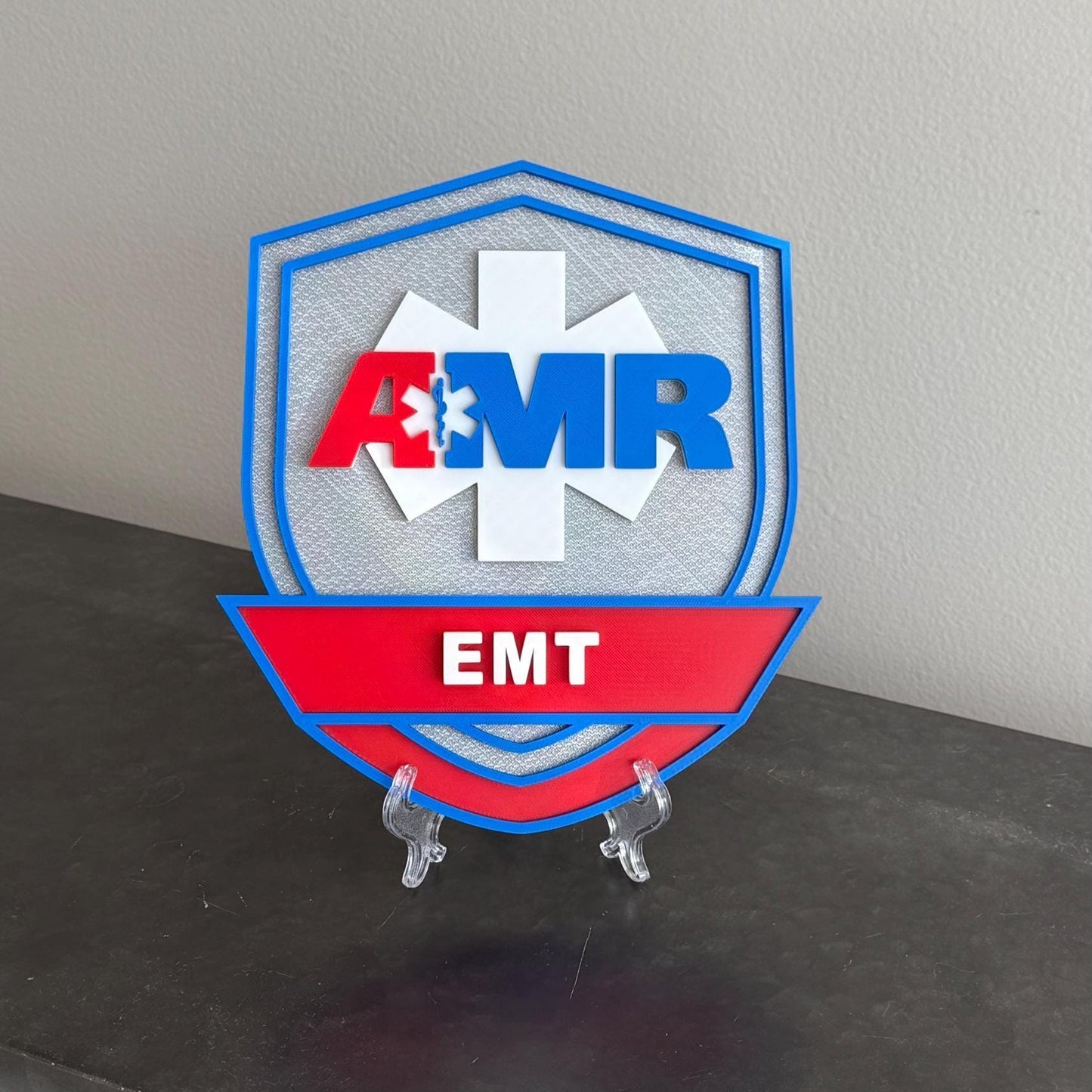 AMR EMT/Paramedic 3D Display Plaque - First Responder Wall Art