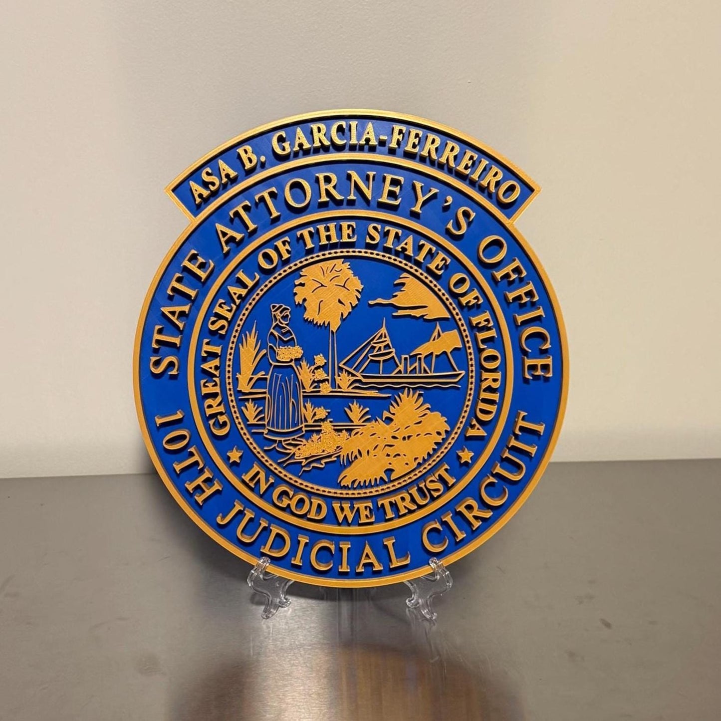 Florida State Attorney's Office 3D Embossed Display Plaque Wall Art FL