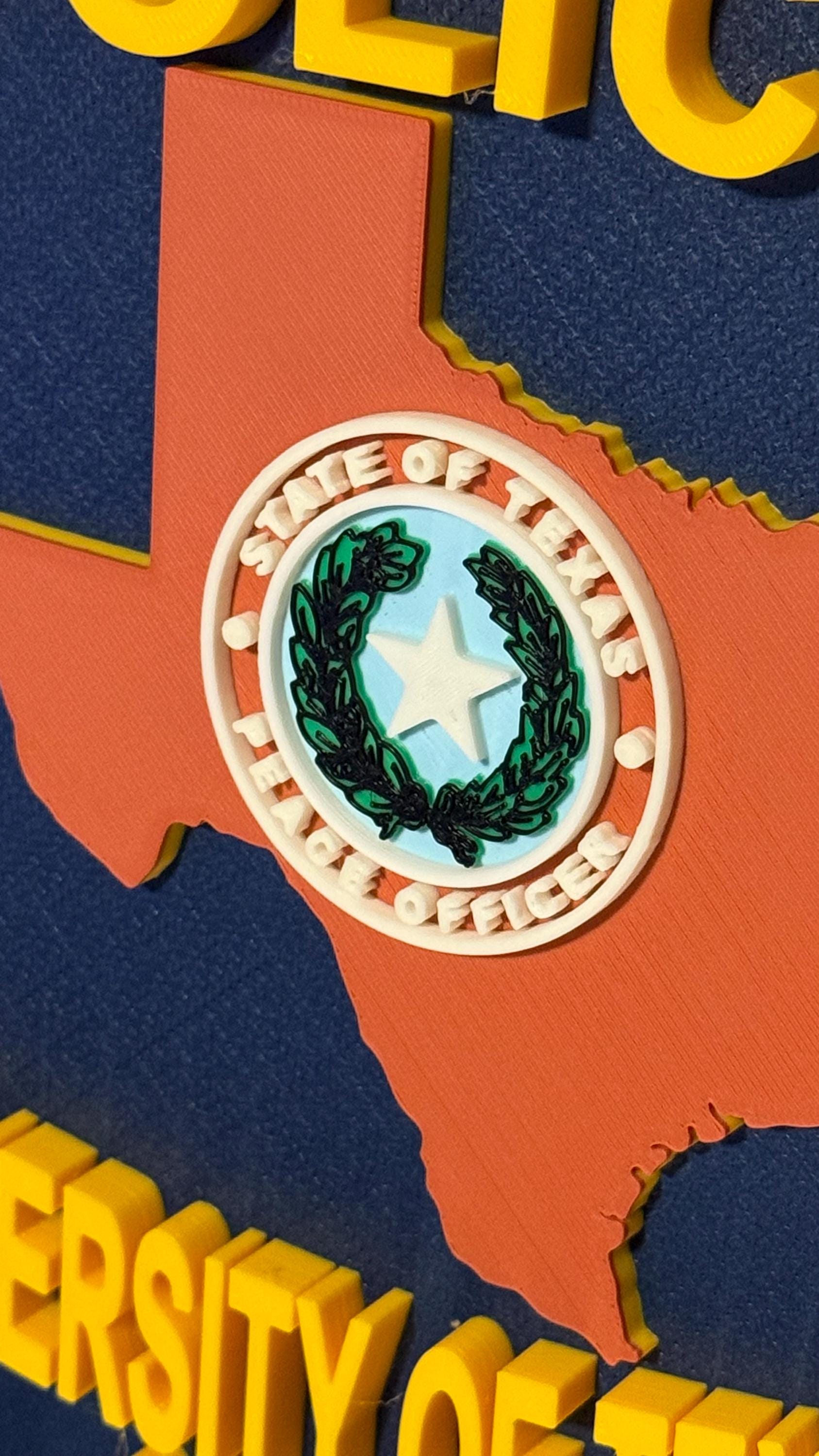 University Of Texas Police 3D Plaque: Texas Wall Art