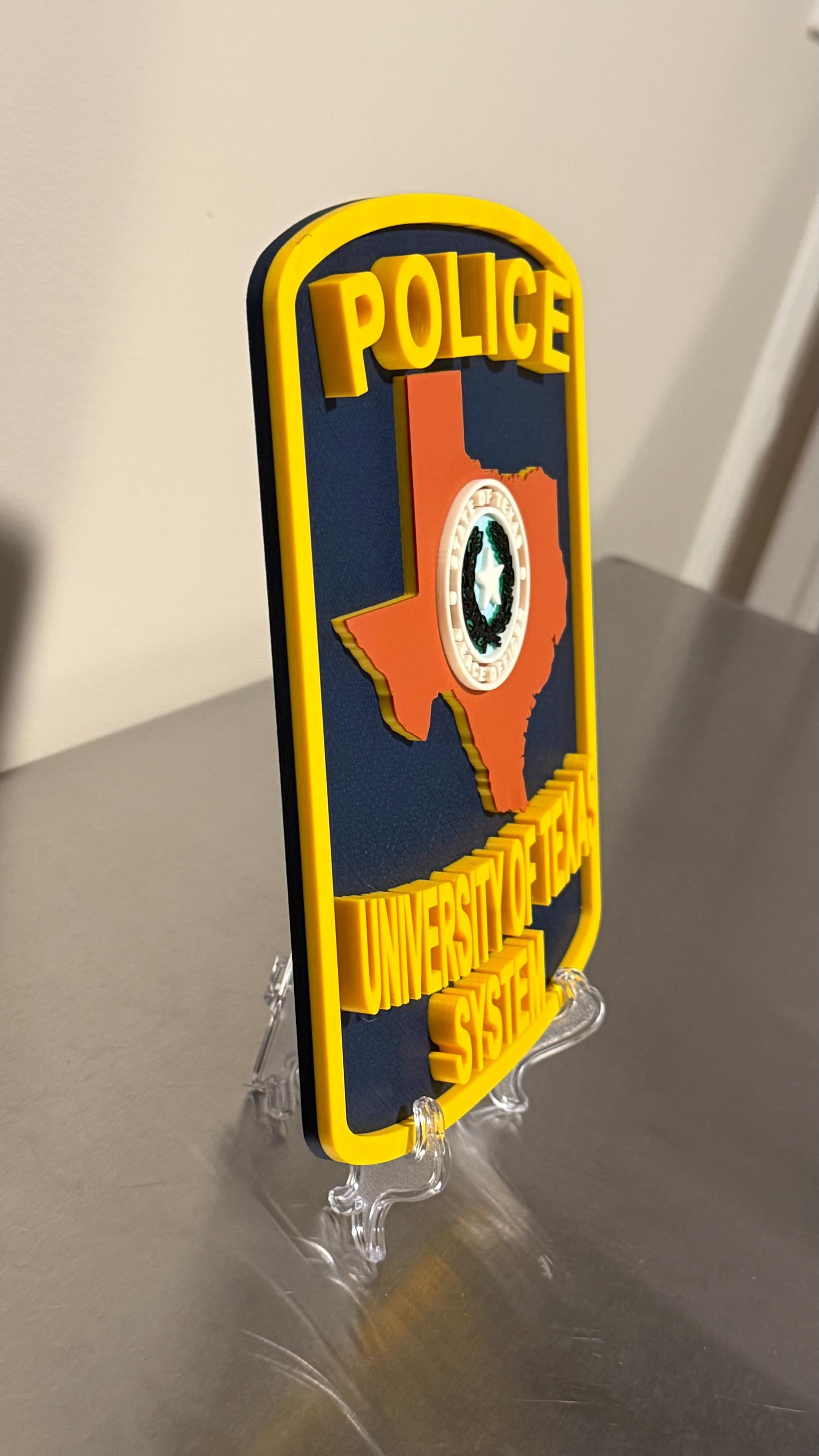 University Of Texas Police 3D Plaque: Texas Wall Art