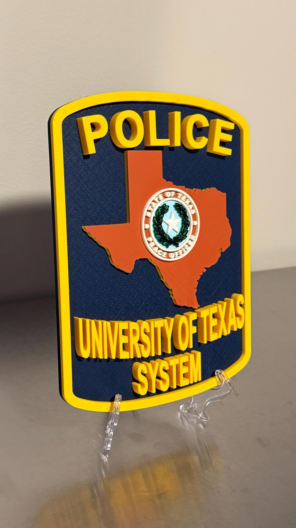 University Of Texas Police 3D Plaque: Texas Display Plaque
