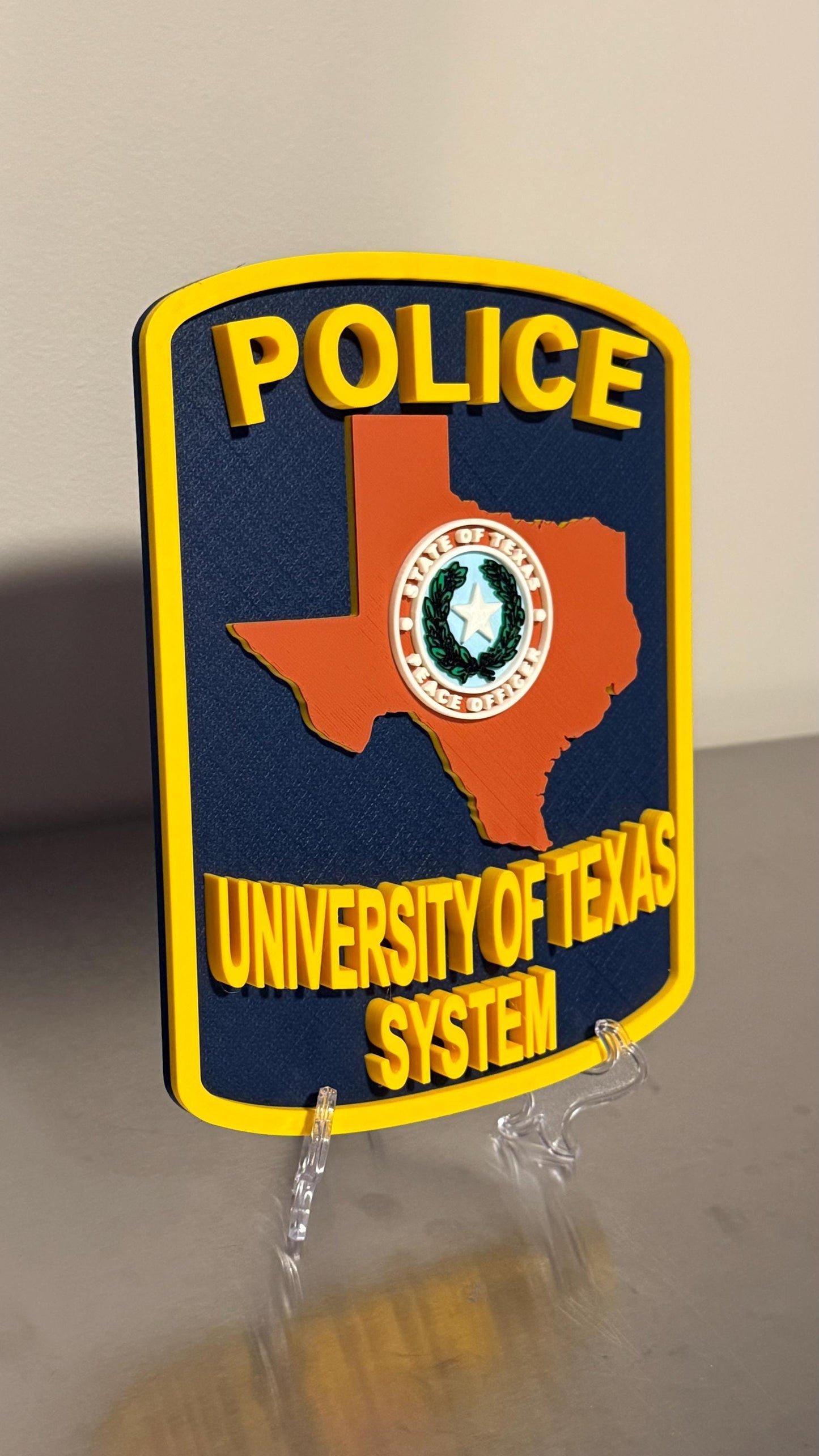 University Of Texas Police 3D Plaque: Texas Wall Art