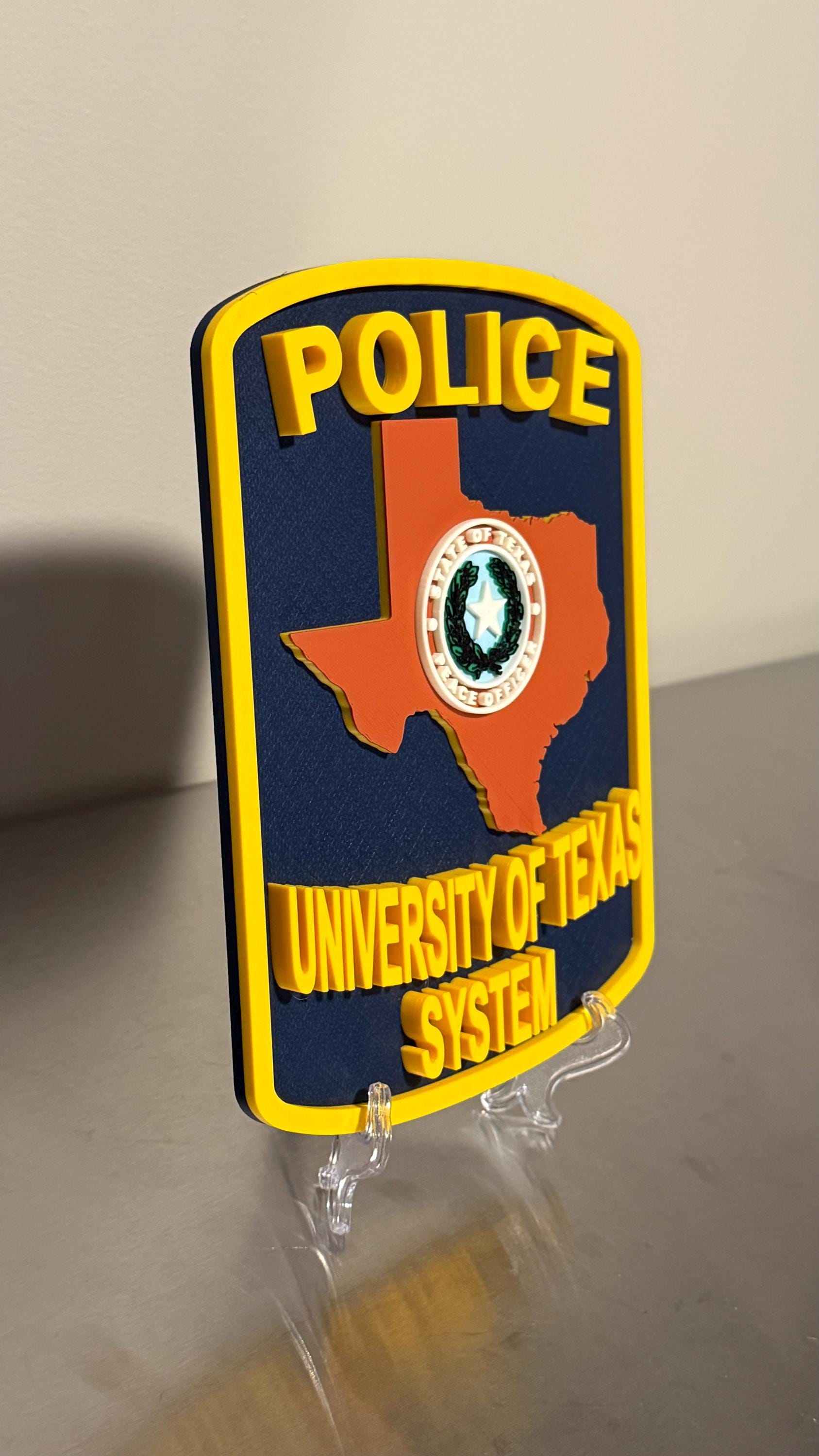 University Of Texas Police 3D Plaque: Texas Wall Art