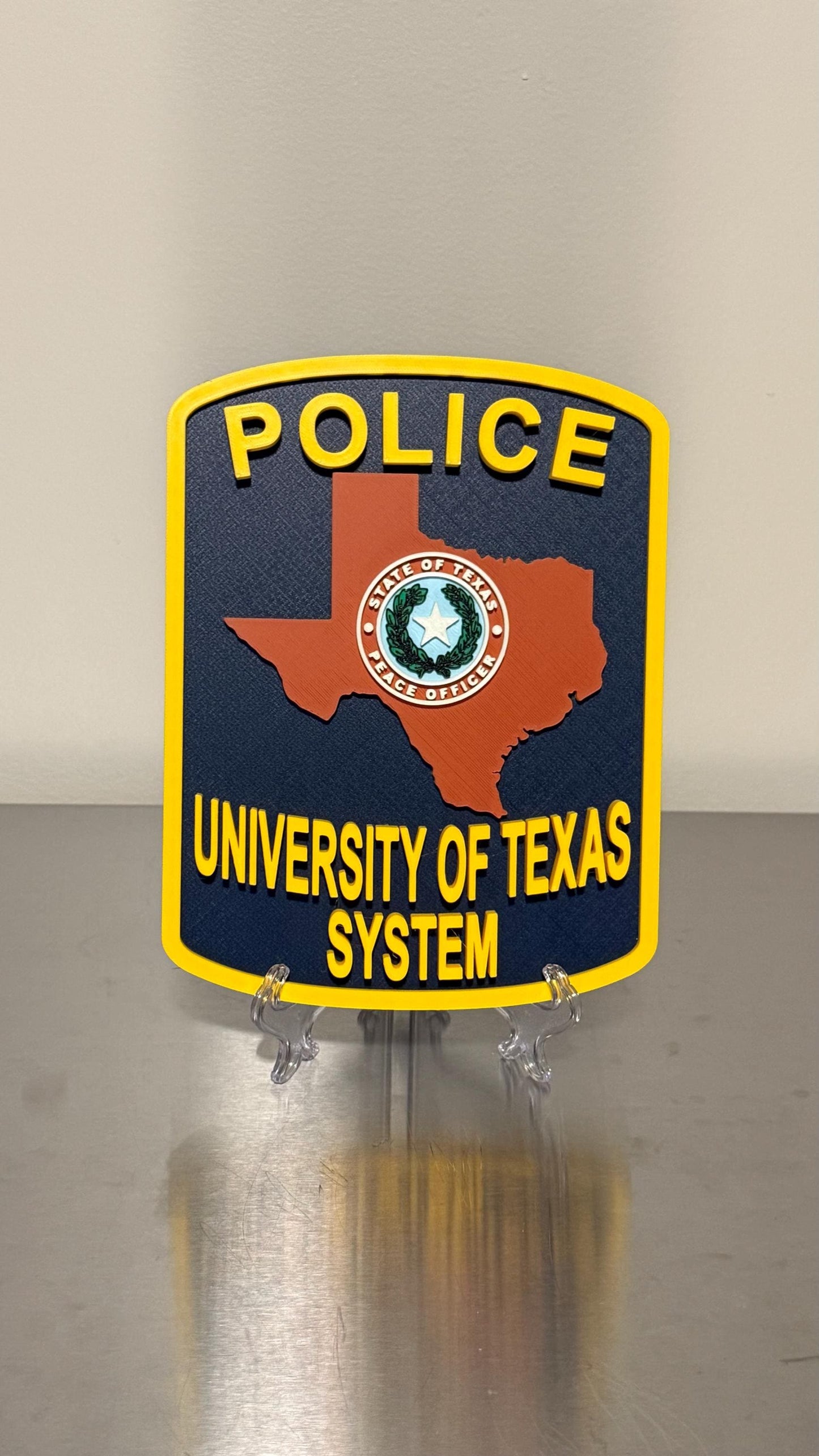 University Of Texas Police 3D Plaque: Texas Wall Art