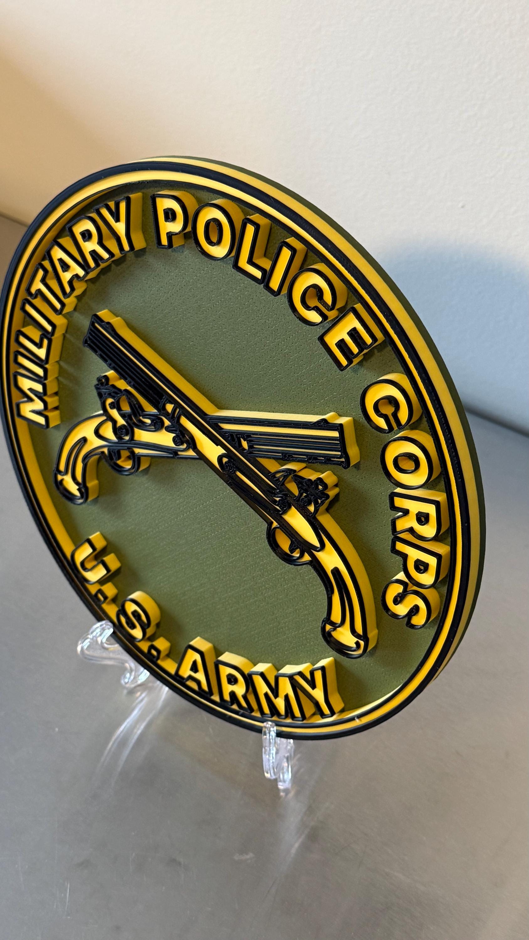 US Army Military Police Corps 3D Plaque: Veteran Gift Government