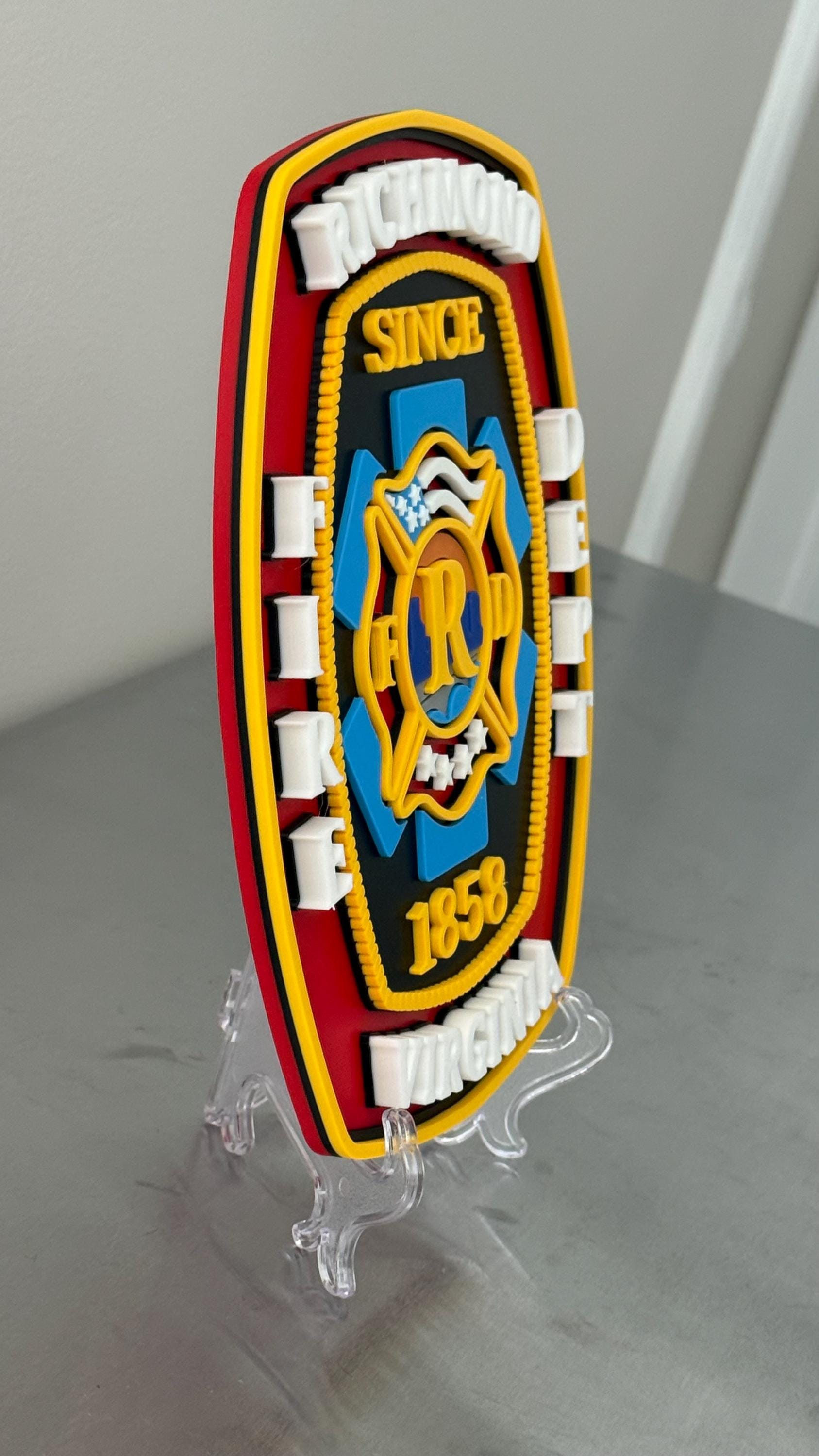 Richmond Firefighter Plaque: 3D Embossed Wall Art (Indoor Display)