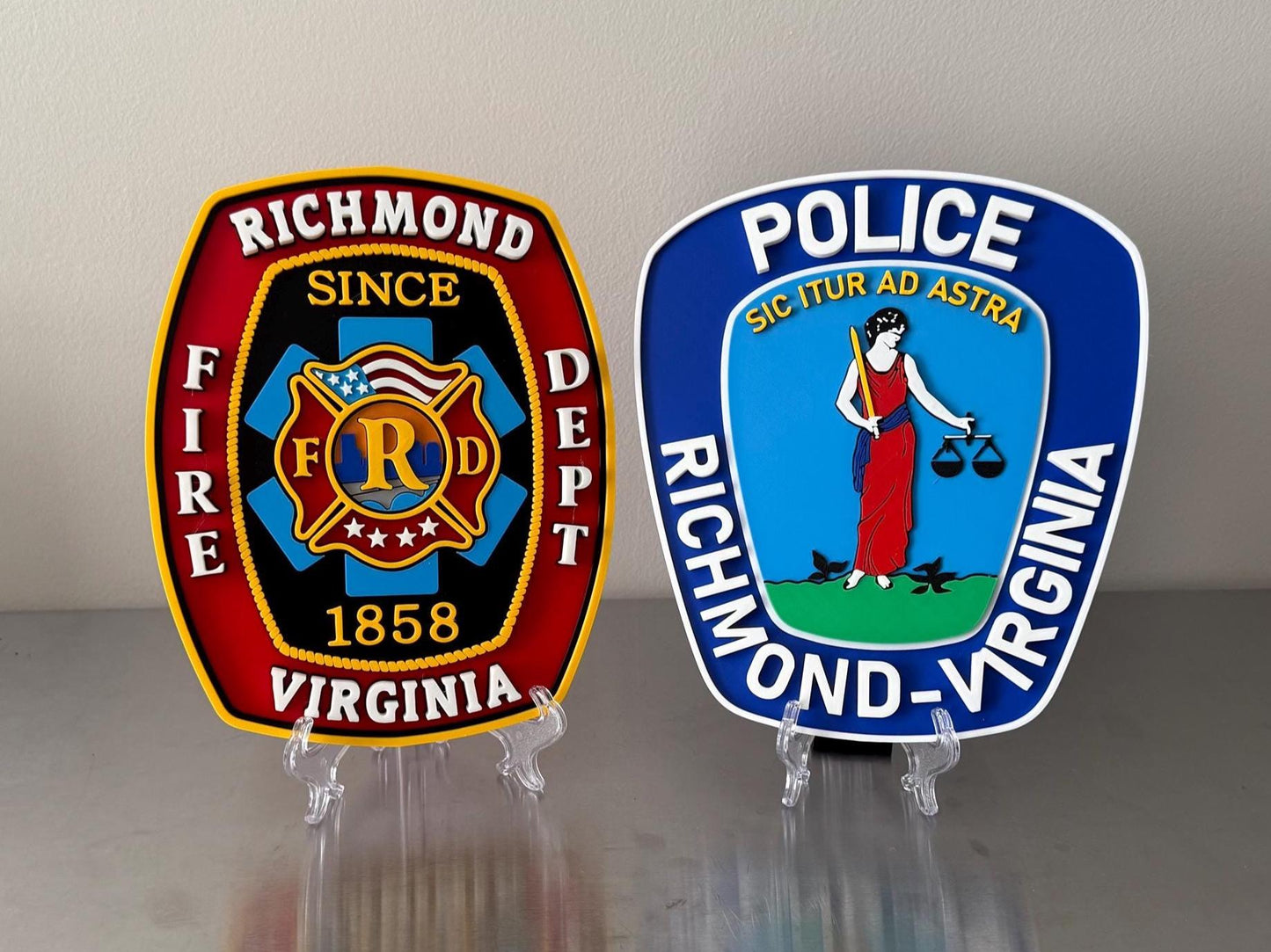 Richmond Firefighter Plaque: 3D Embossed Wall Art (Indoor Display)