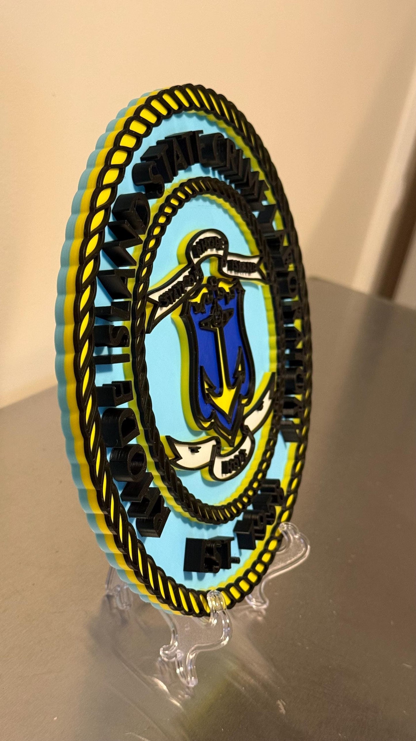 Rhode Island State Crime Lab Plaque, 3D Embossed Display