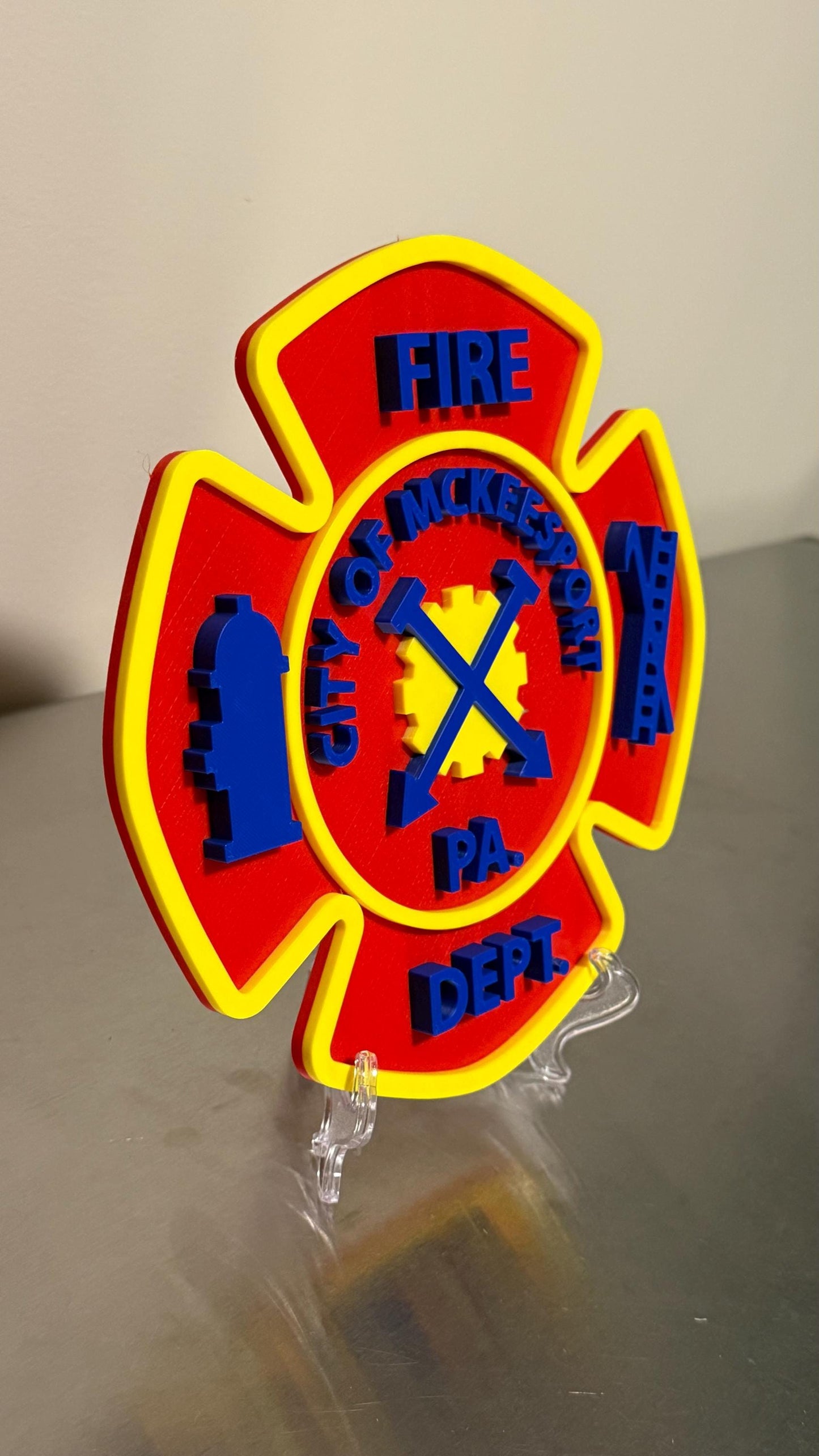 McKeesport Fire Department 3D Display Plaque First Responder Wall Art PA Firefighter Gift Pennsylvania