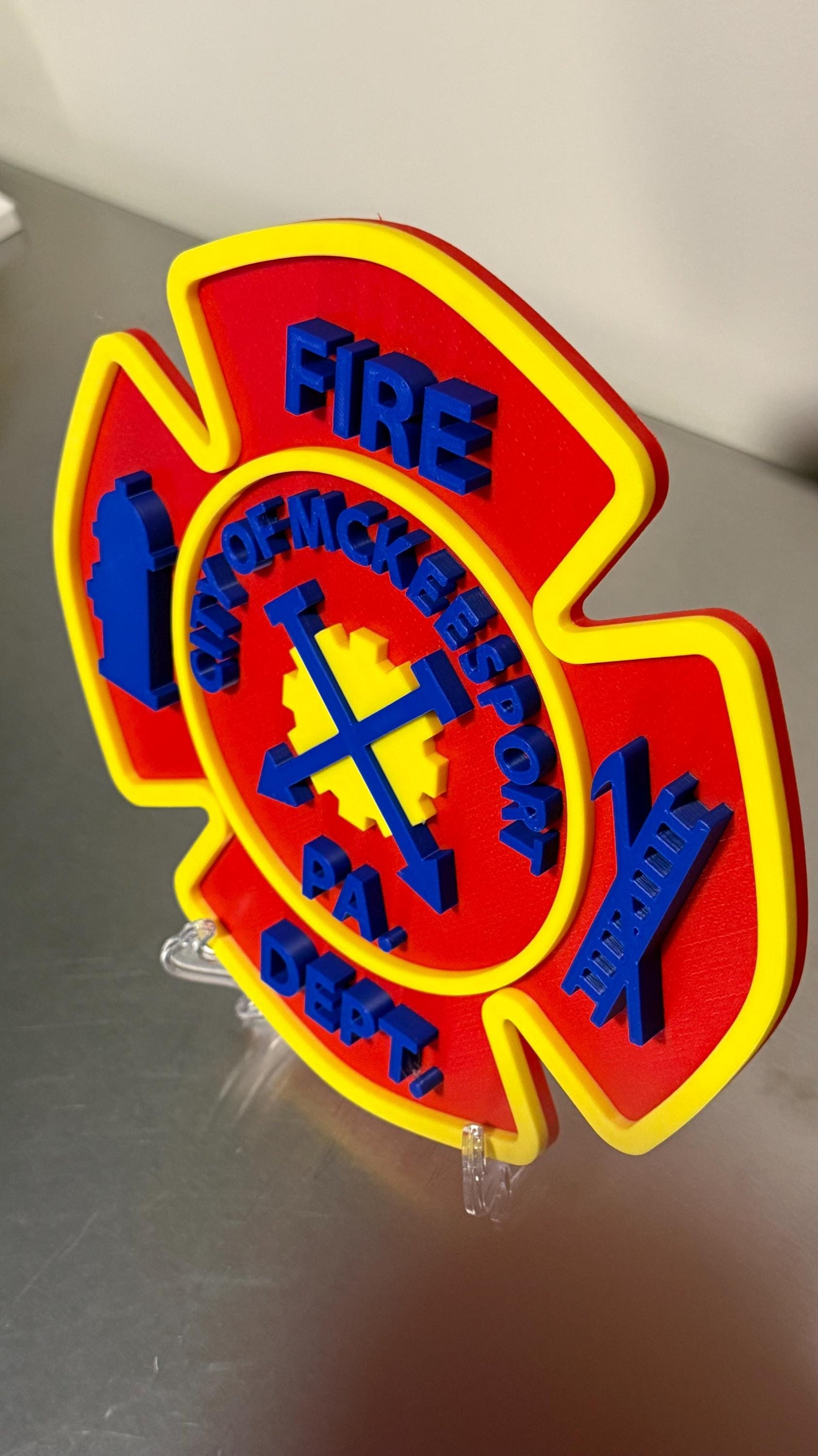 McKeesport Fire Department 3D Display Plaque First Responder Wall Art PA Firefighter Gift Pennsylvania