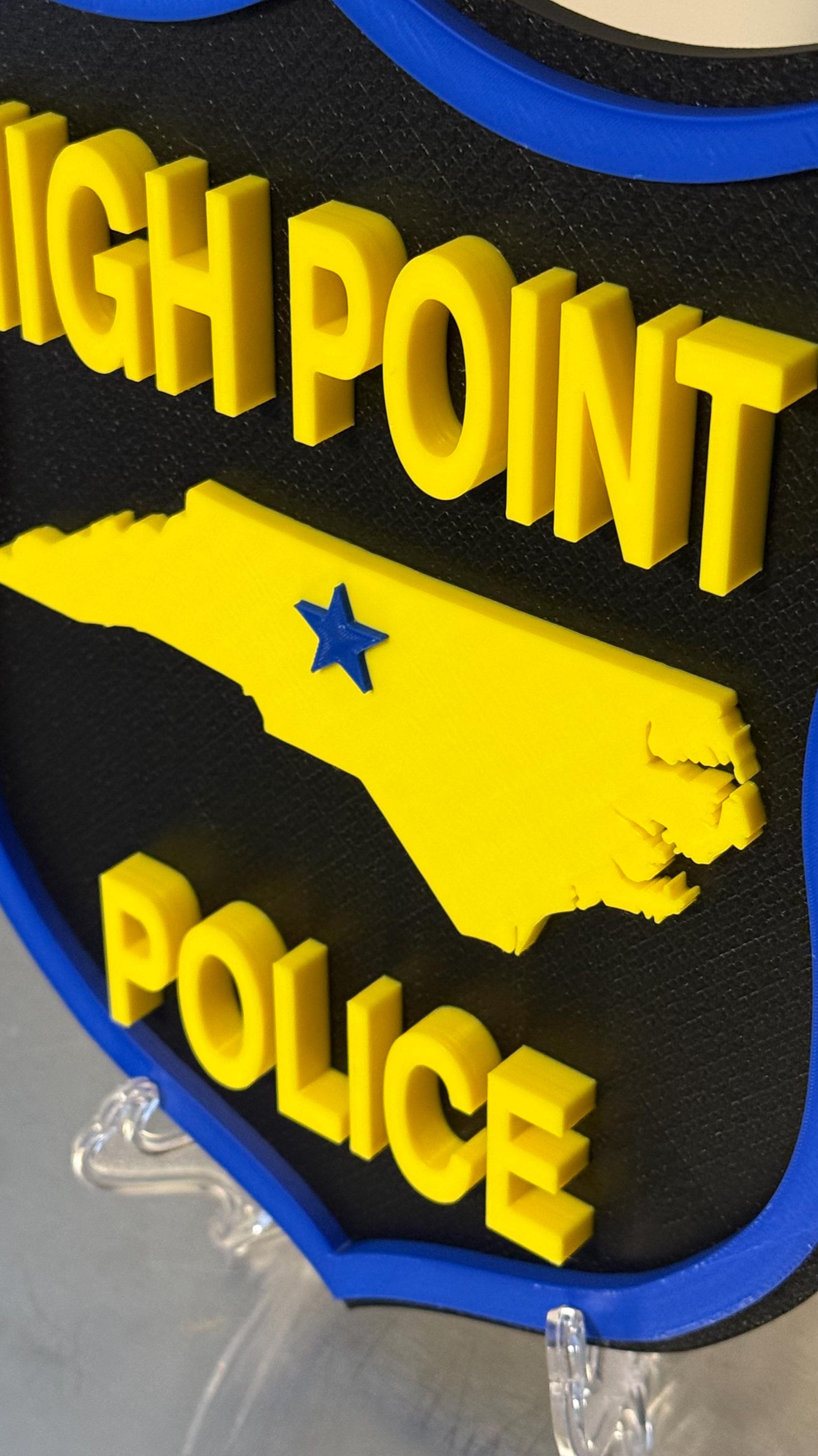 High Point NC Police Department 3D Plaque, First Responder Wall Art North Carolina