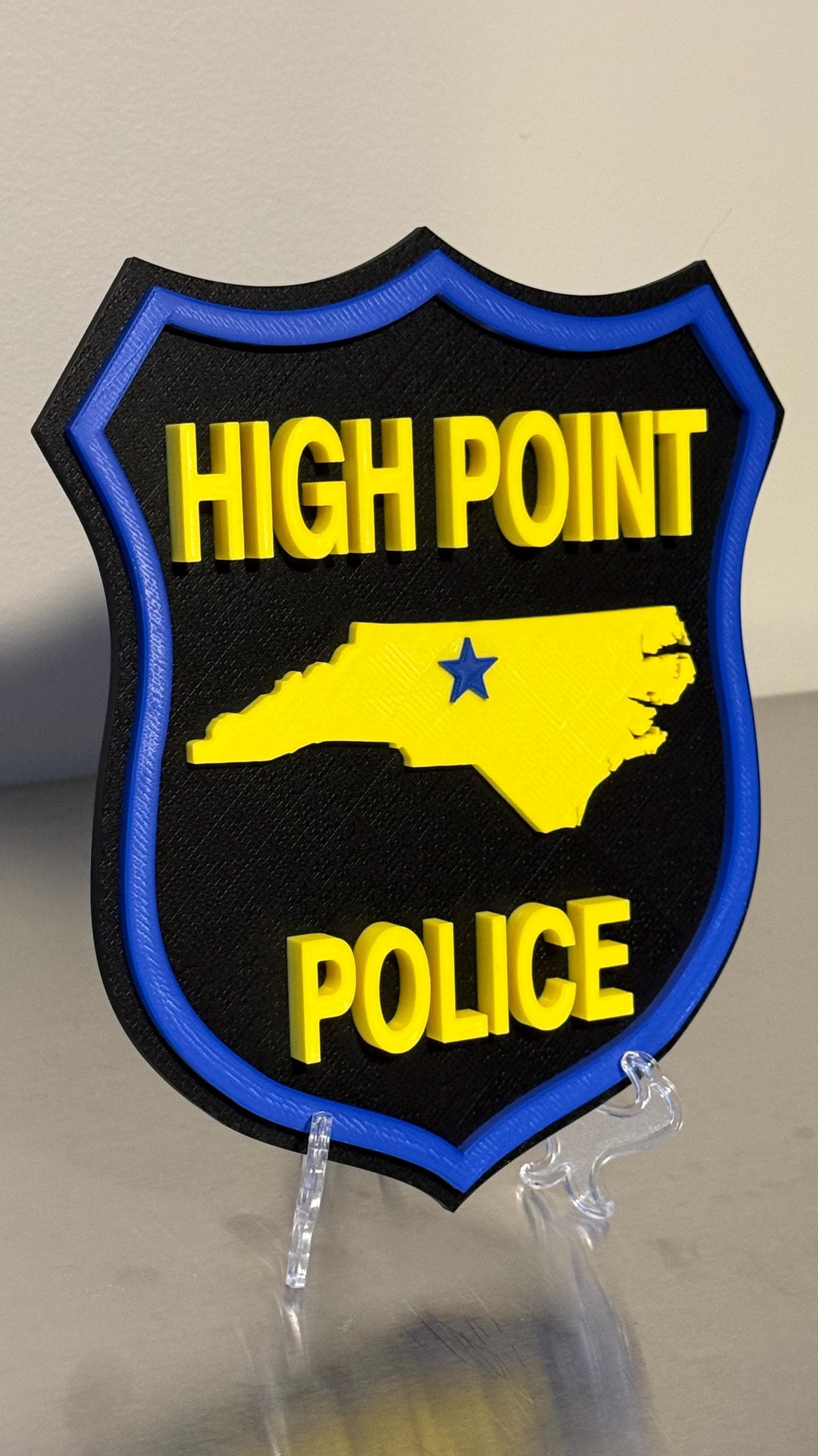 High Point NC Police Department 3D Plaque, First Responder Wall Art North Carolina