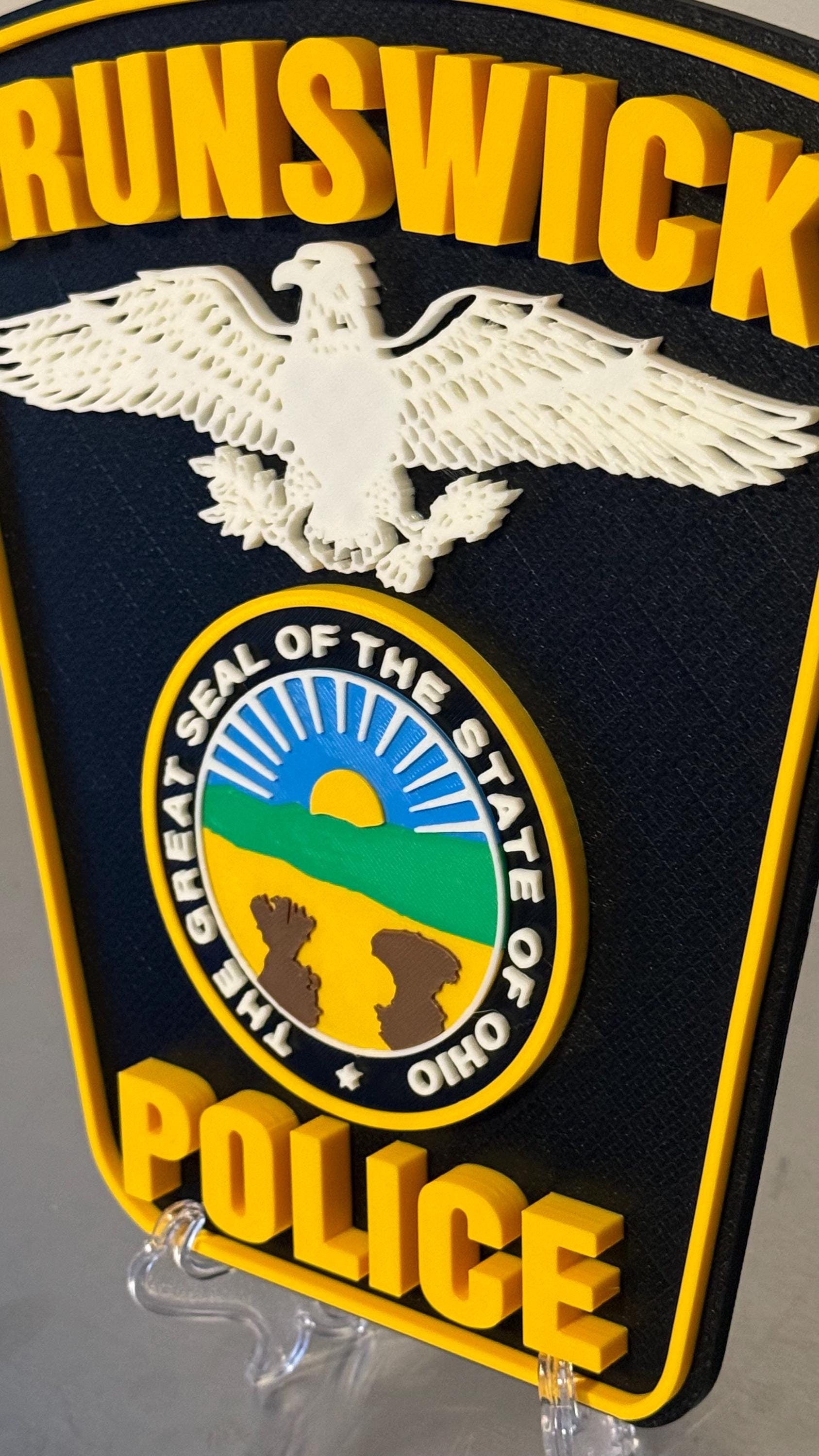 Brunswick Ohio Police 3D Plaque, First Responder Wall Art