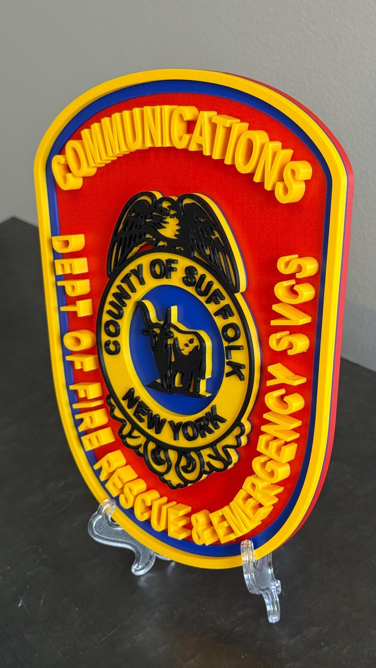 Suffolk County Fire Rescue 3D Plaque: Long Island First Responder Wall Decor New York