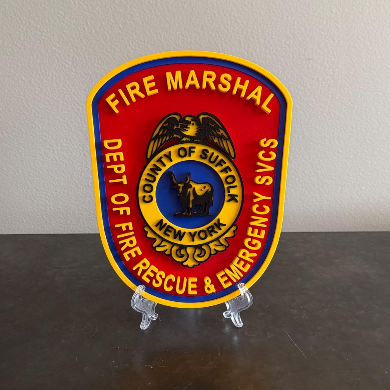 Suffolk County Fire Rescue 3D Plaque: Long Island First Responder Wall Decor New York