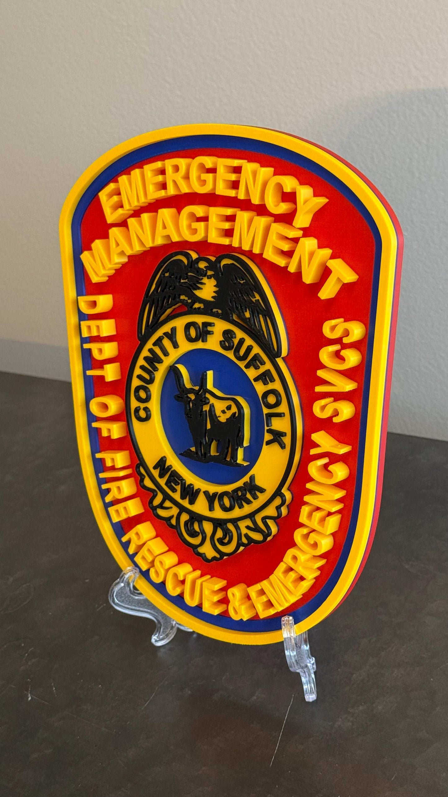 Suffolk County Fire Rescue 3D Plaque: Long Island First Responder Wall Decor New York