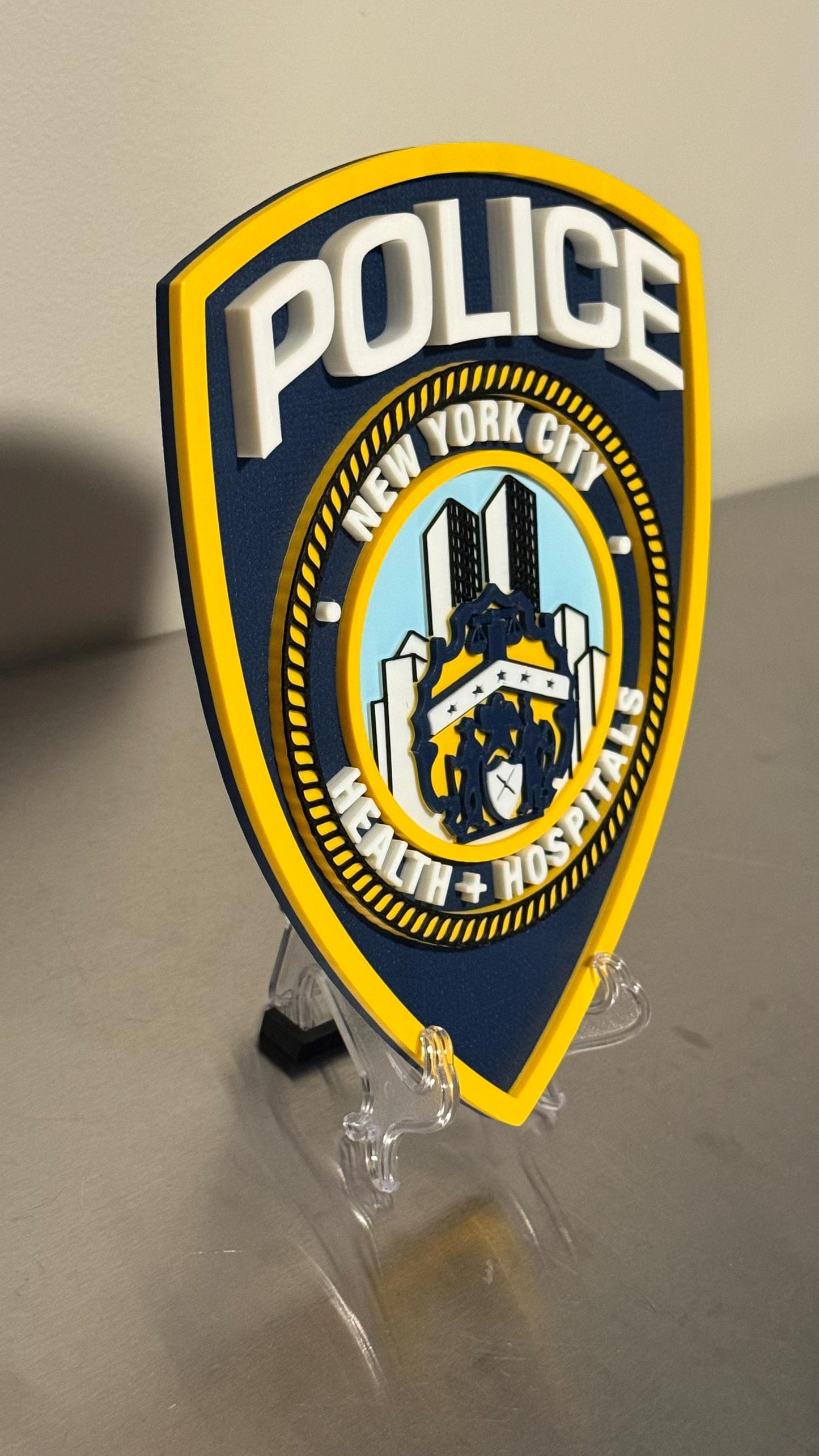 Police Display Plaque: NYC Health & Hospitals - Embossed Wall Art New York