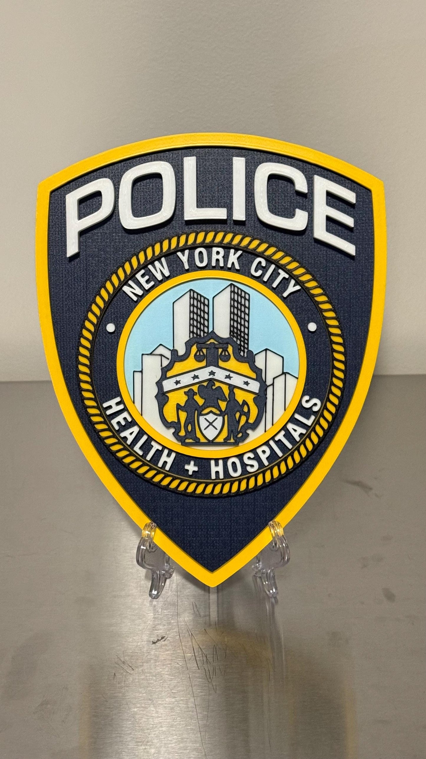 Police Display Plaque: NYC Health & Hospitals - Embossed Wall Art New York