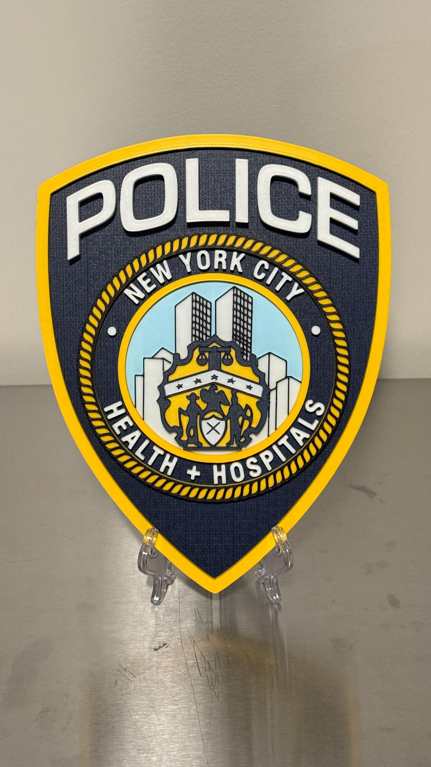 Police Display Plaque: NYC Health & Hospitals - Embossed Wall Art New York