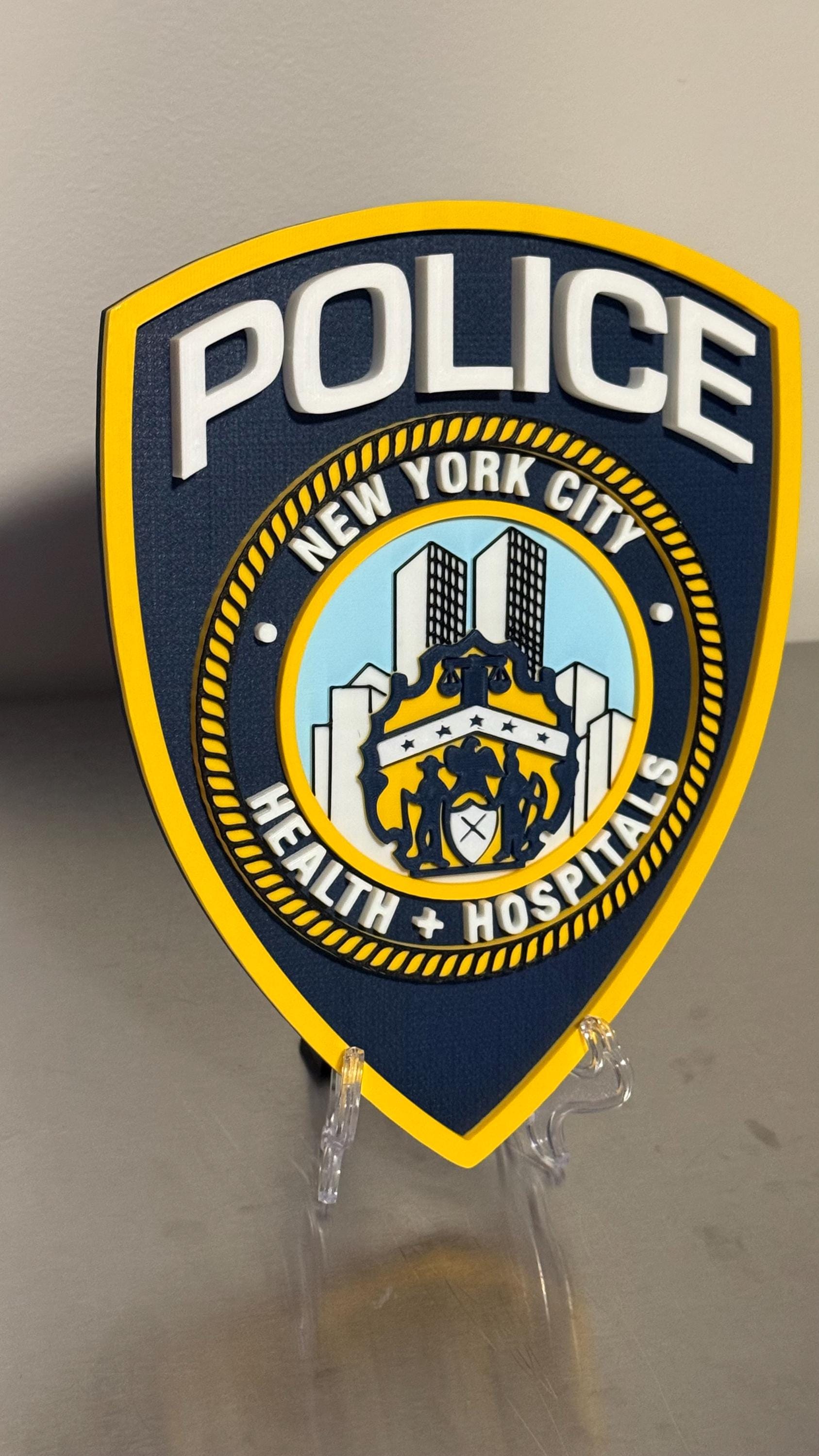 Police Display Plaque: NYC Health & Hospitals - Embossed Wall Art New York