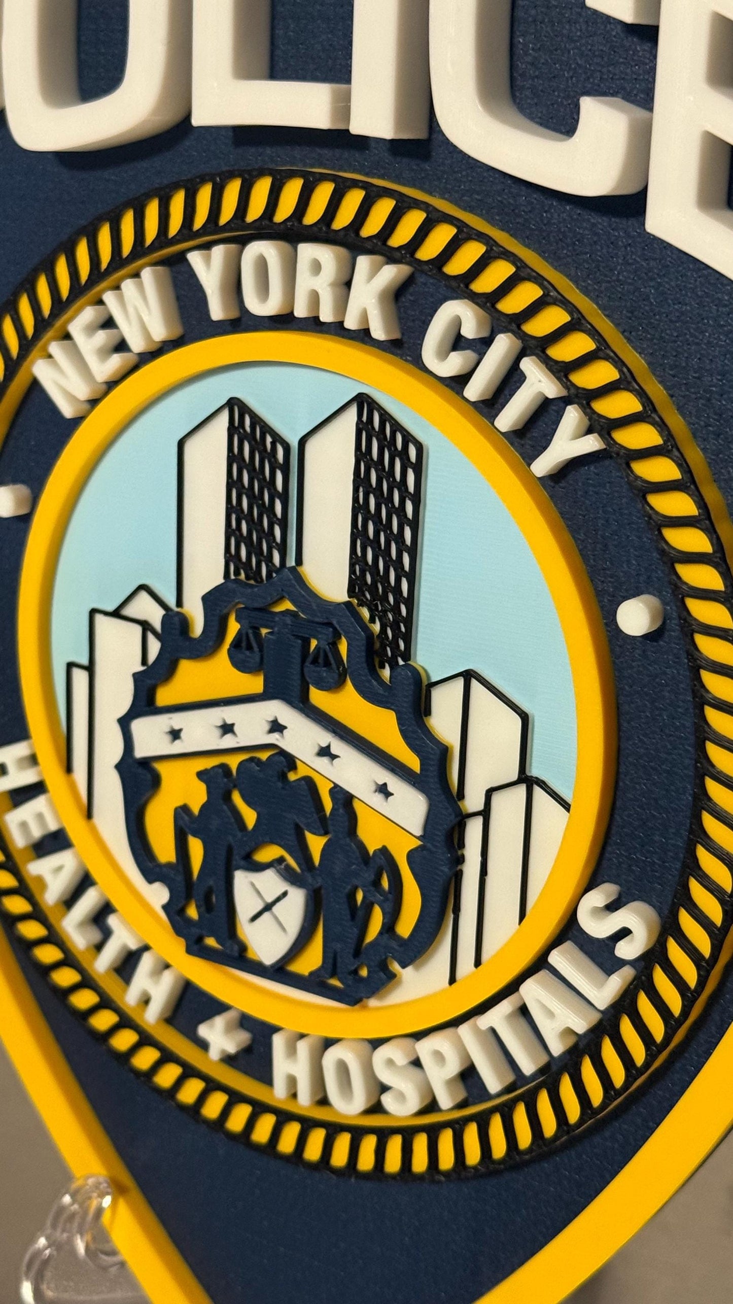 Police Display Plaque: NYC Health & Hospitals - Embossed Wall Art New York