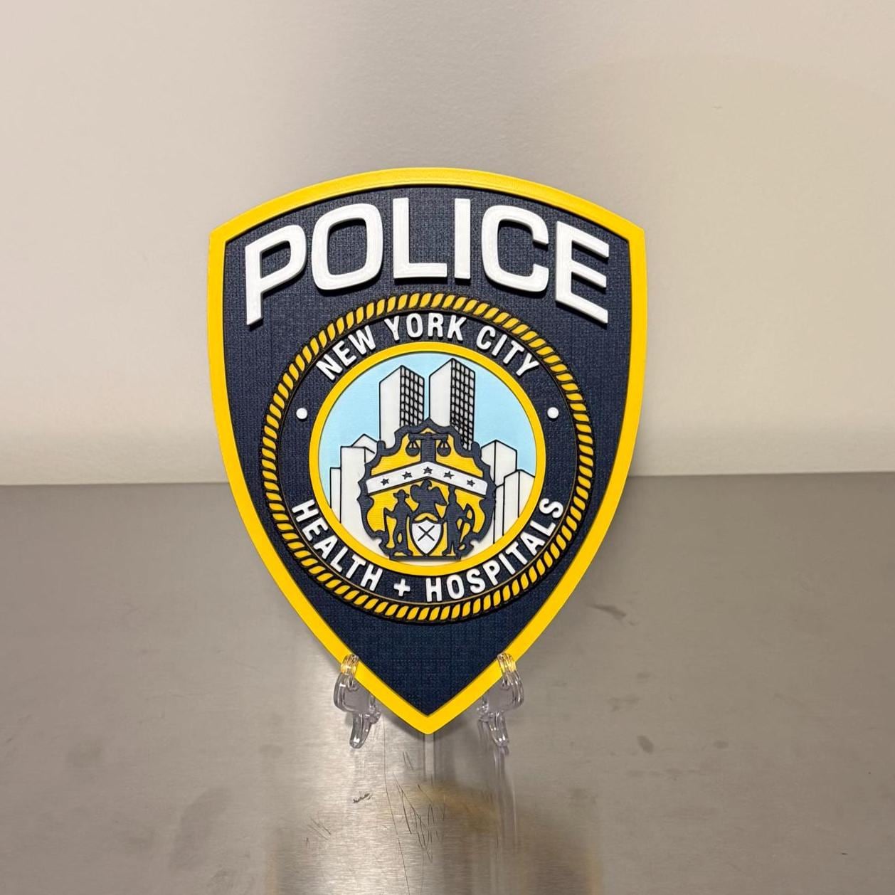 Police Display Plaque: NYC Health & Hospitals - Embossed Wall Art New York
