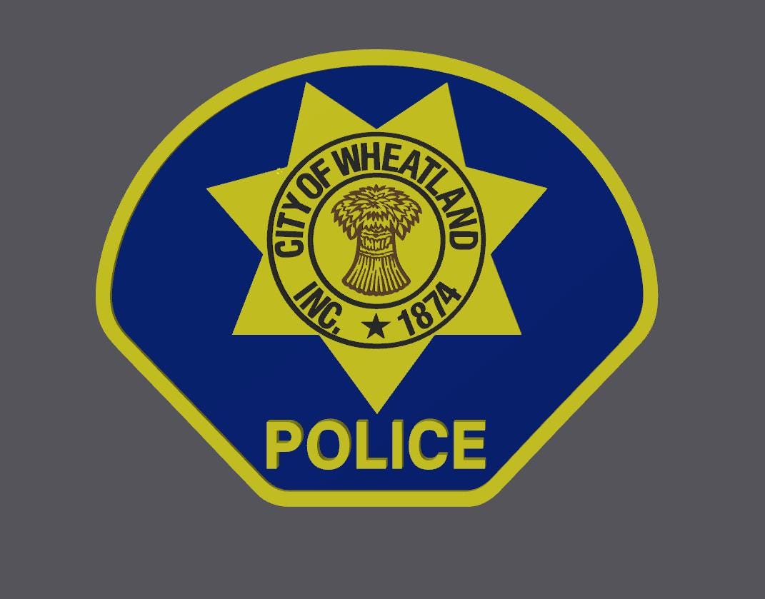 Wheatland Police Department Plaque: 3D Embossed First Responder Art California