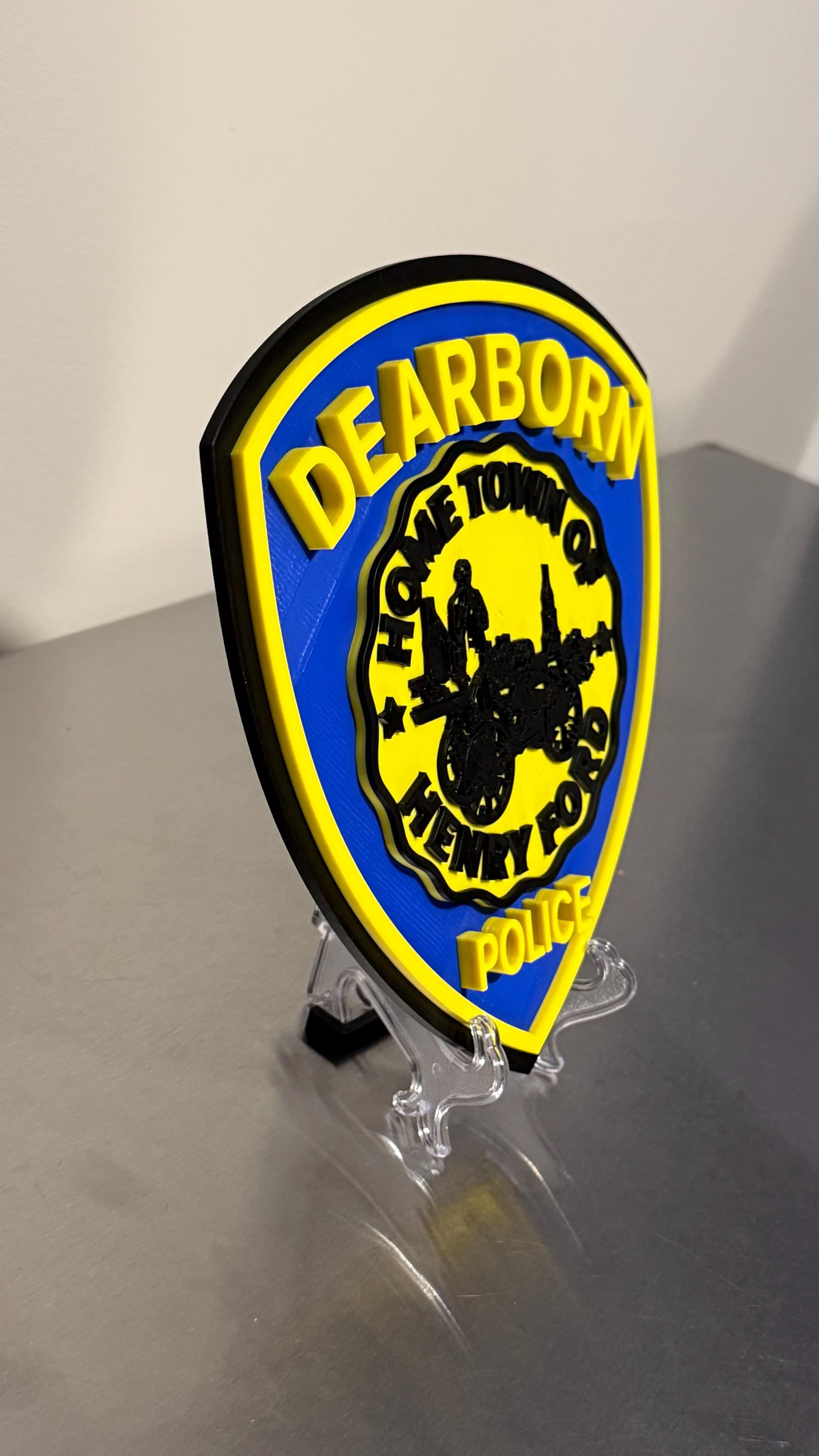 Dearborn Michigan Police Department 3D Display Plaque