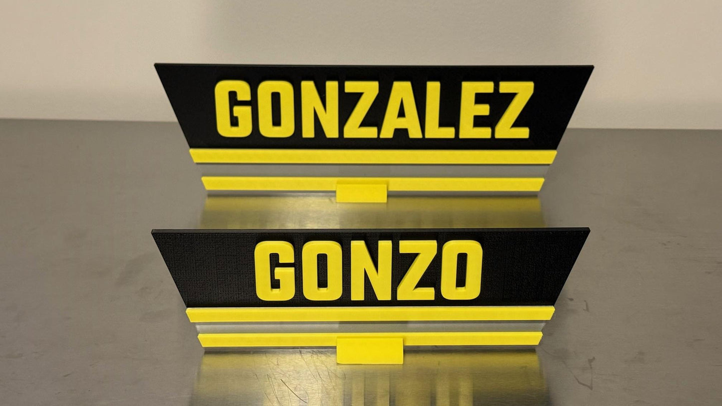 9” Bunker Gear Jacket Flap Personalized 3D Firefighter Plastic Display Plaque