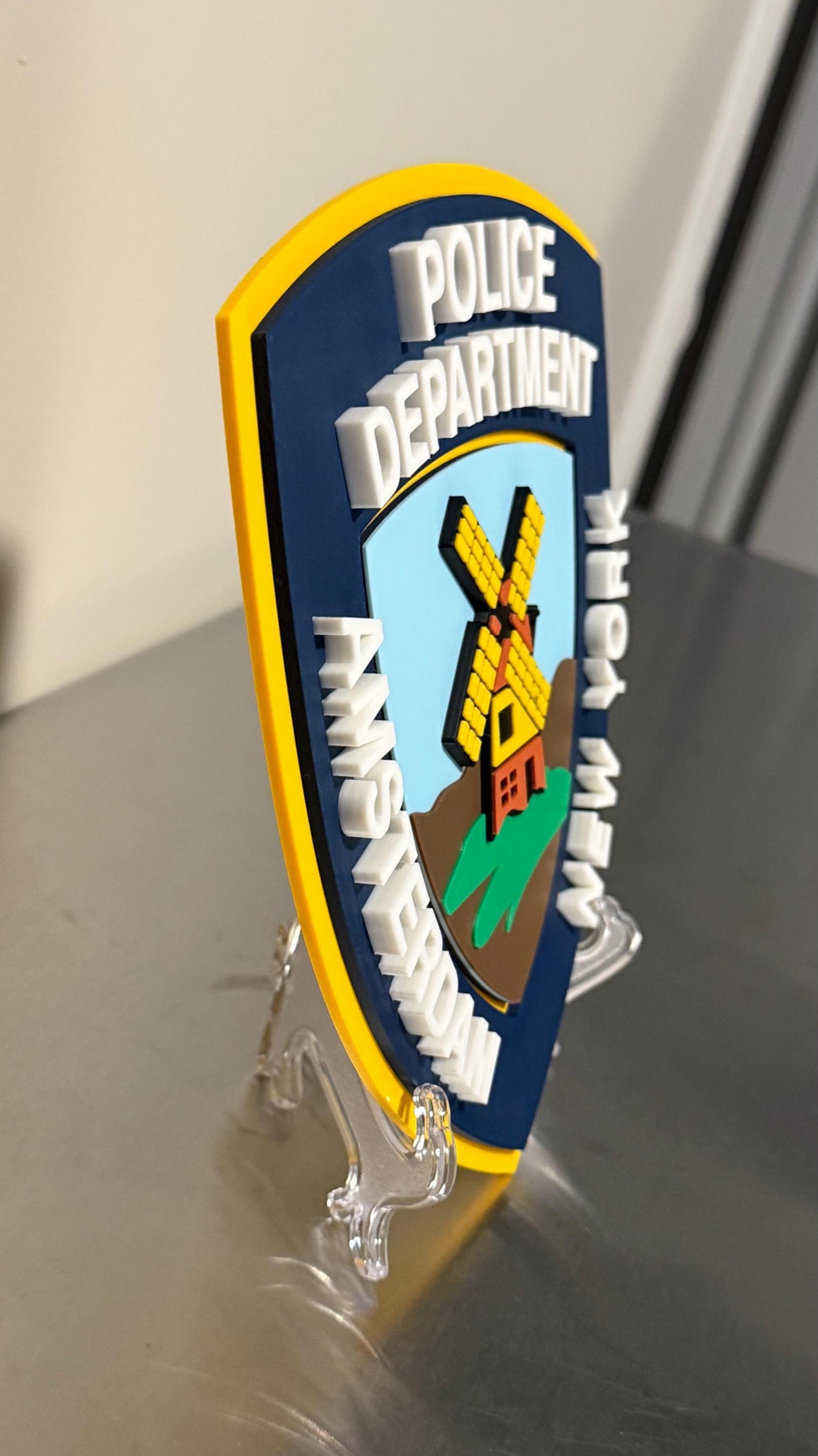 Amsterdam NY Police 3D Plaque: First Responder Wall Art New York Police Gift New York