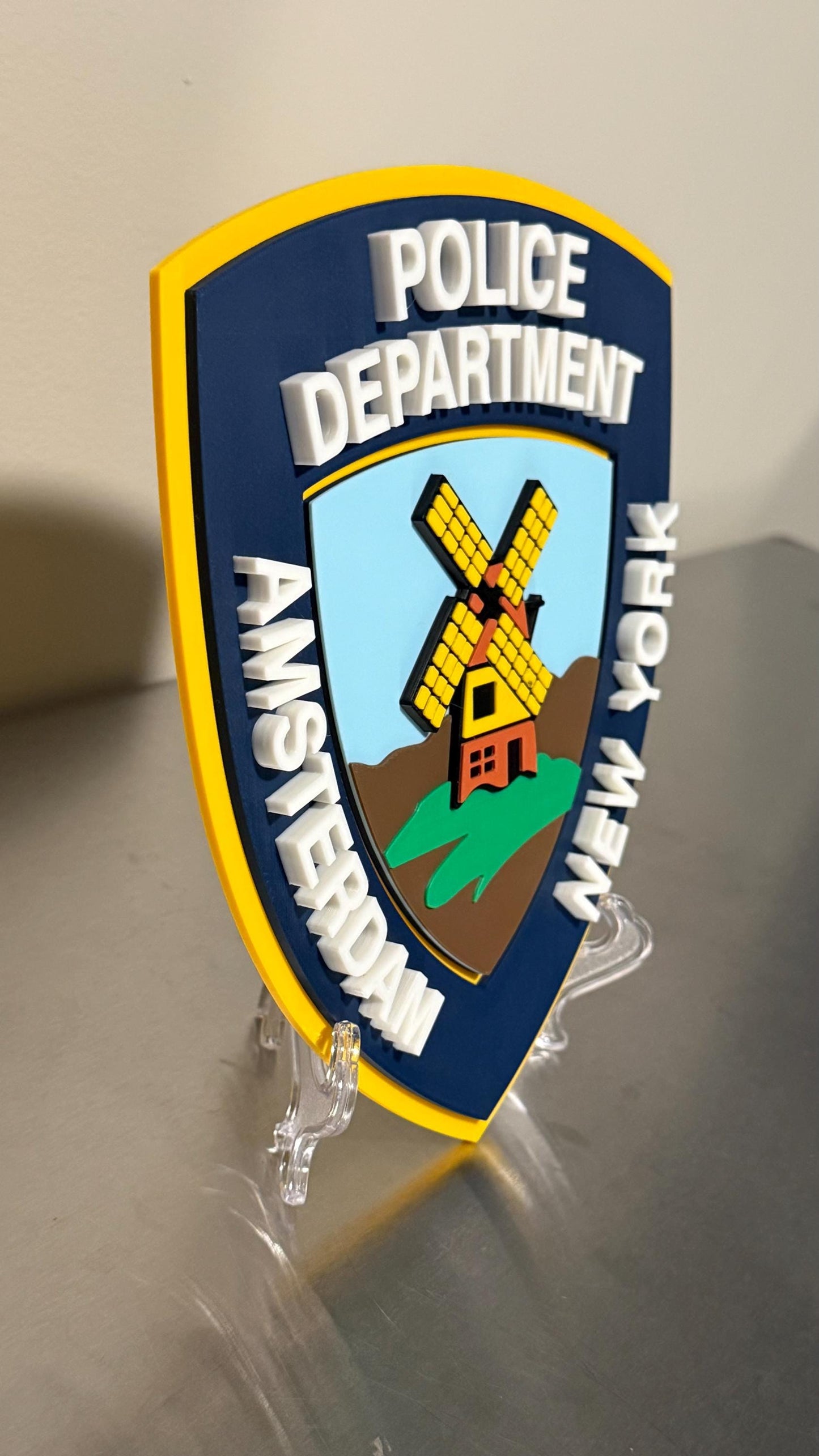 Amsterdam NY Police 3D Plaque: First Responder Wall Art New York Police Gift New York