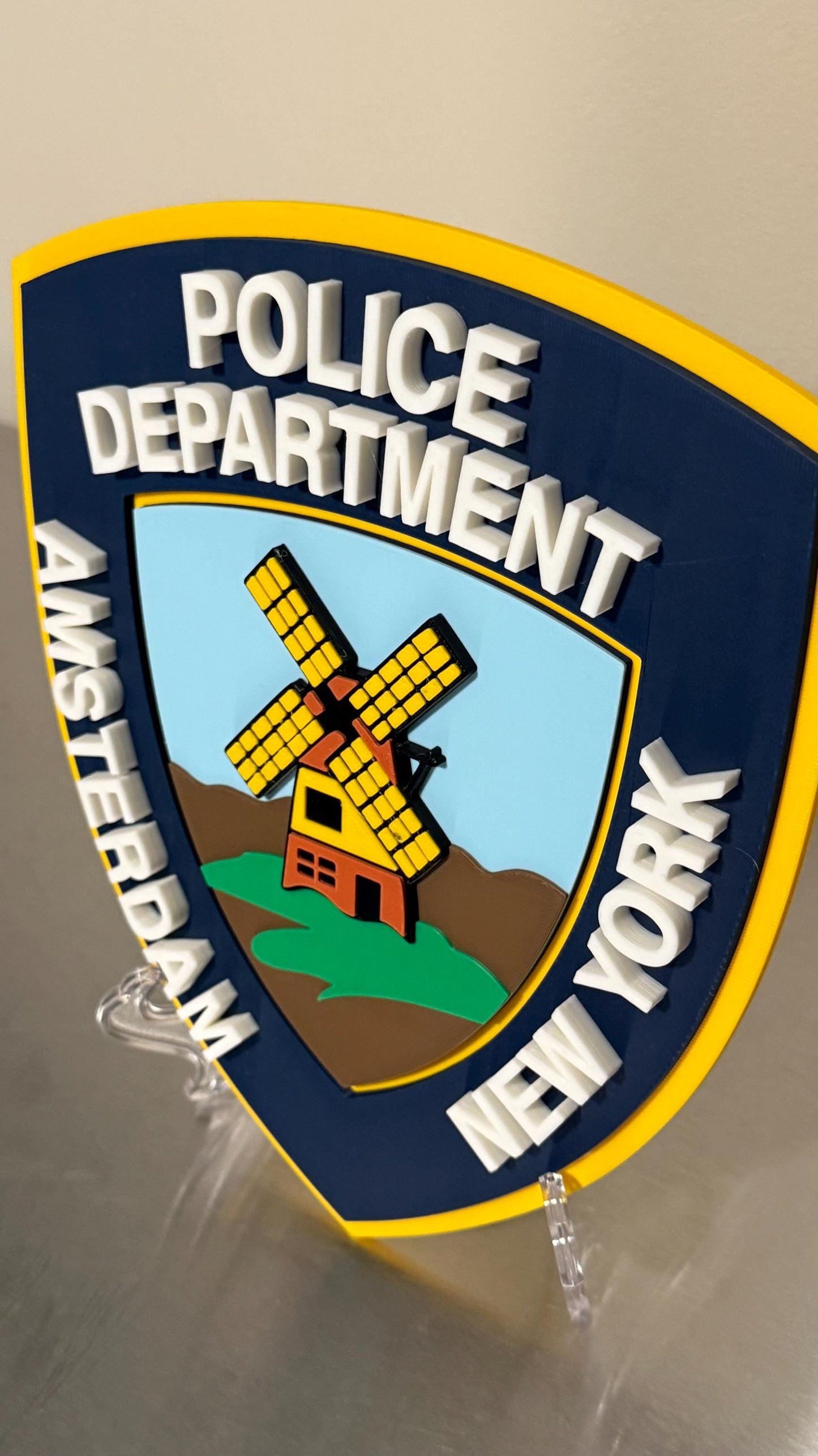 Amsterdam NY Police 3D Plaque: First Responder Wall Art New York Police Gift New York