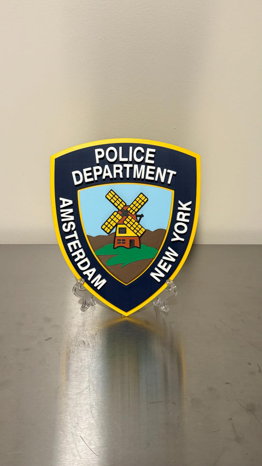 Amsterdam NY Police 3D Plaque: First Responder Display Plaque New York Police Gift New York