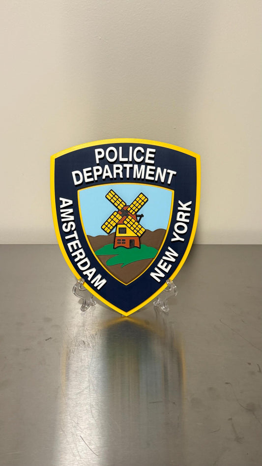 Amsterdam NY Police 3D Plaque: First Responder Wall Art New York Police Gift New York