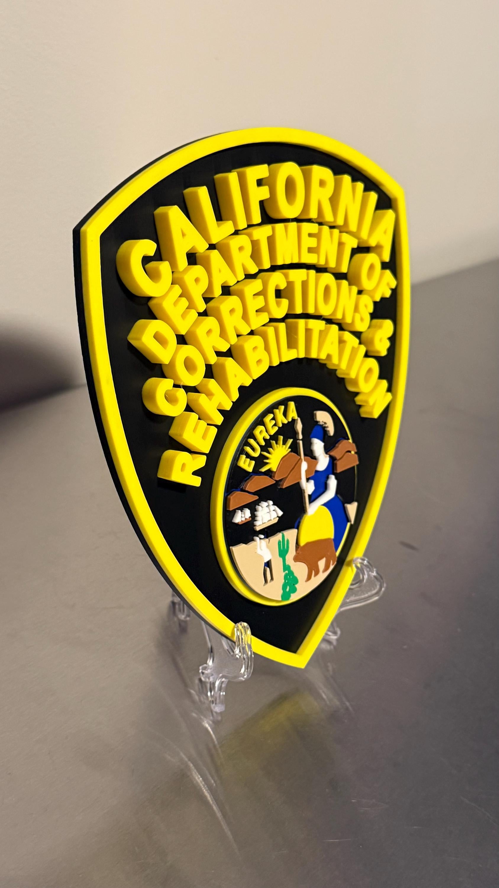 California Department Of Corrections 3D Plaque First Responder Wall Art CA Display Plaque