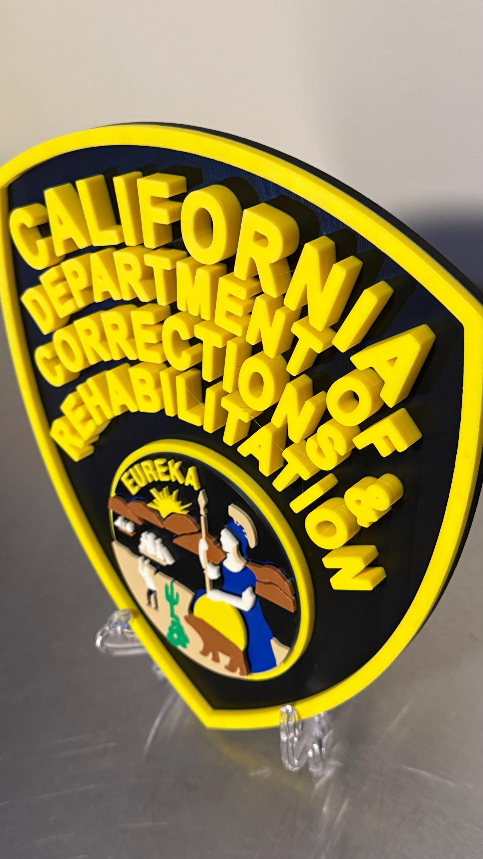 California Department Of Corrections 3D Plaque First Responder Wall Art CA Display Plaque