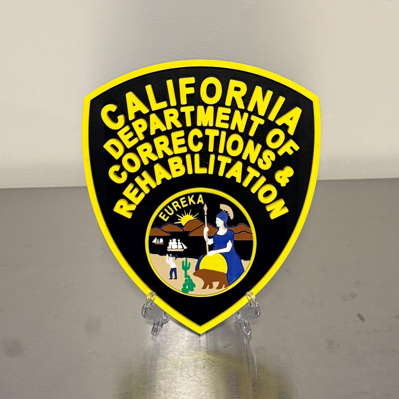 California Department Of Corrections 3D Plaque First Responder Wall Art CA Display Plaque