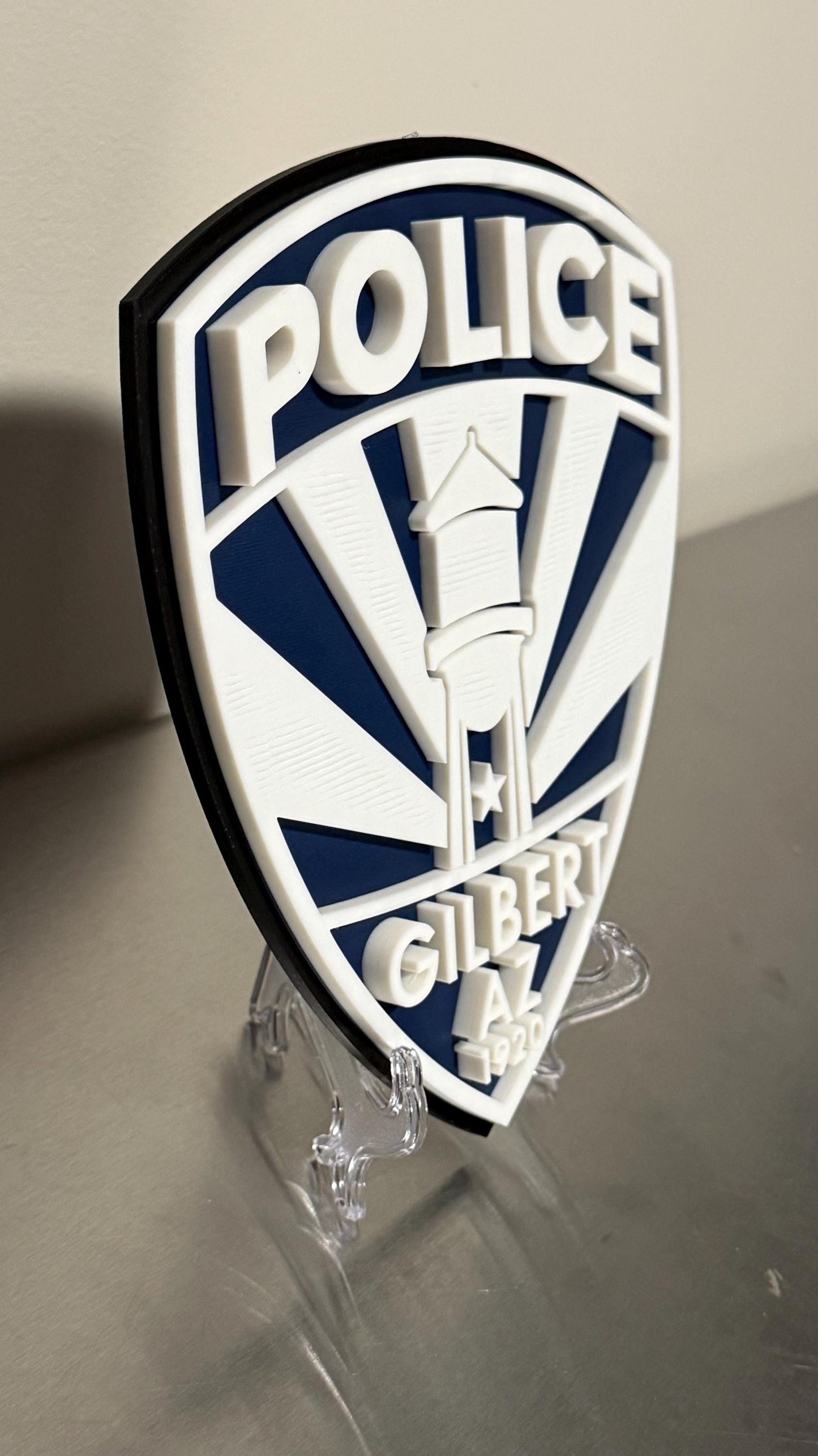 Gilbert Police Department 3D Display Plaque, First Responder Wall Art Arizona AZ