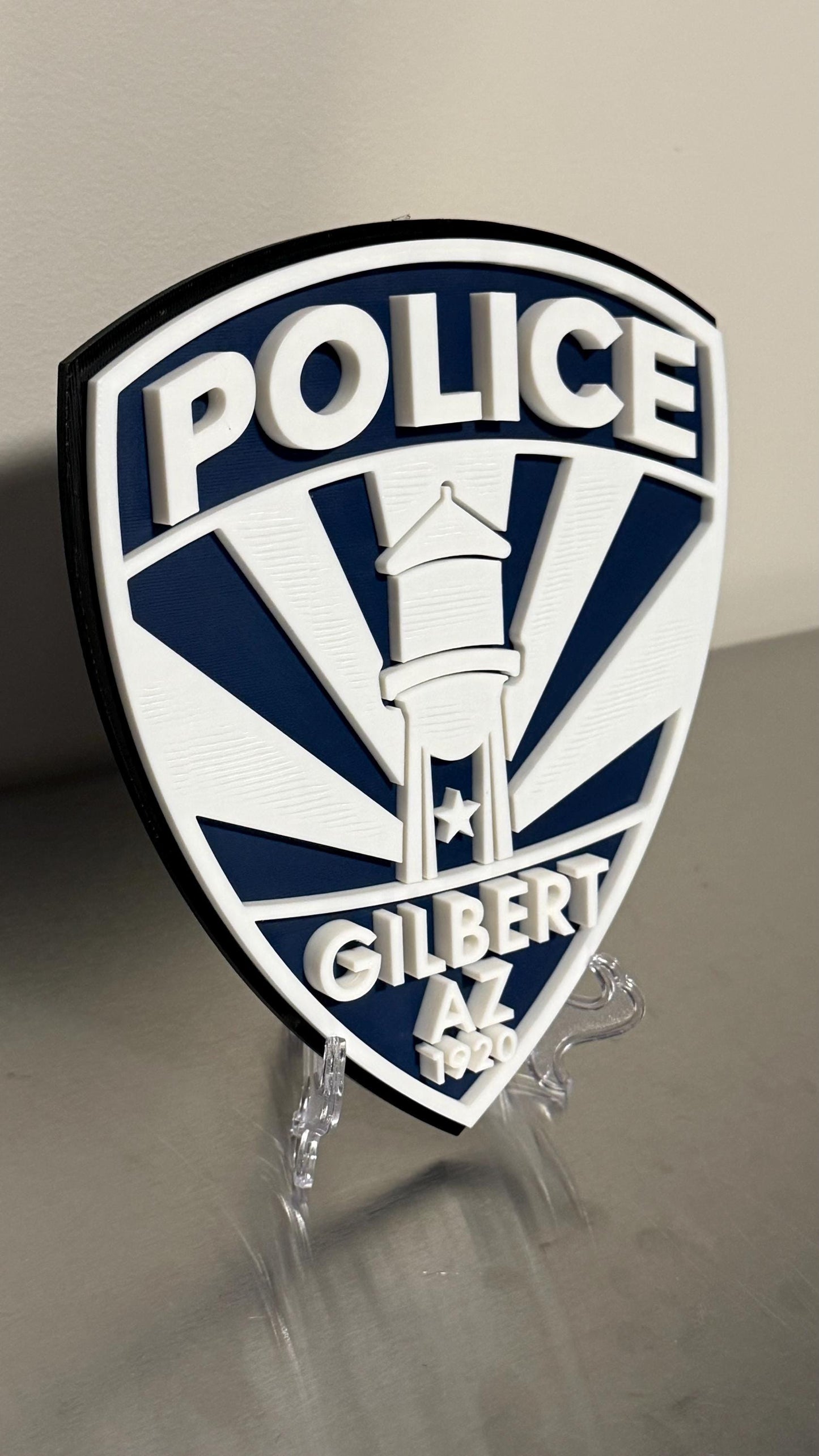 Gilbert Police Department 3D Display Plaque, First Responder Wall Art Arizona AZ