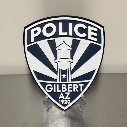 Gilbert Police Department 3D Display Plaque, First Responder Wall Art Arizona AZ